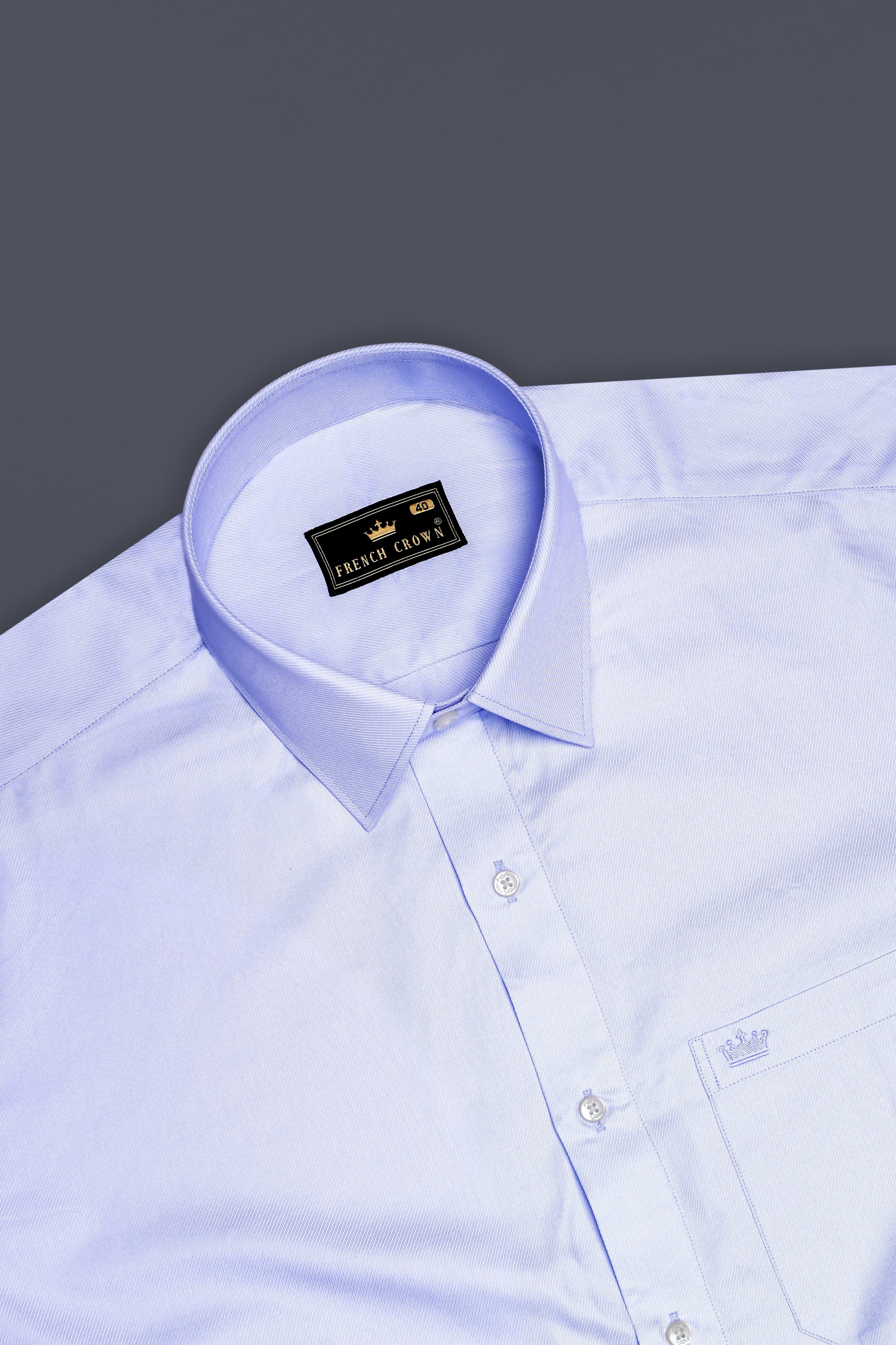Bellune-Melrose Blue Dobby Textured Premium Giza Cotton Dress Shirt