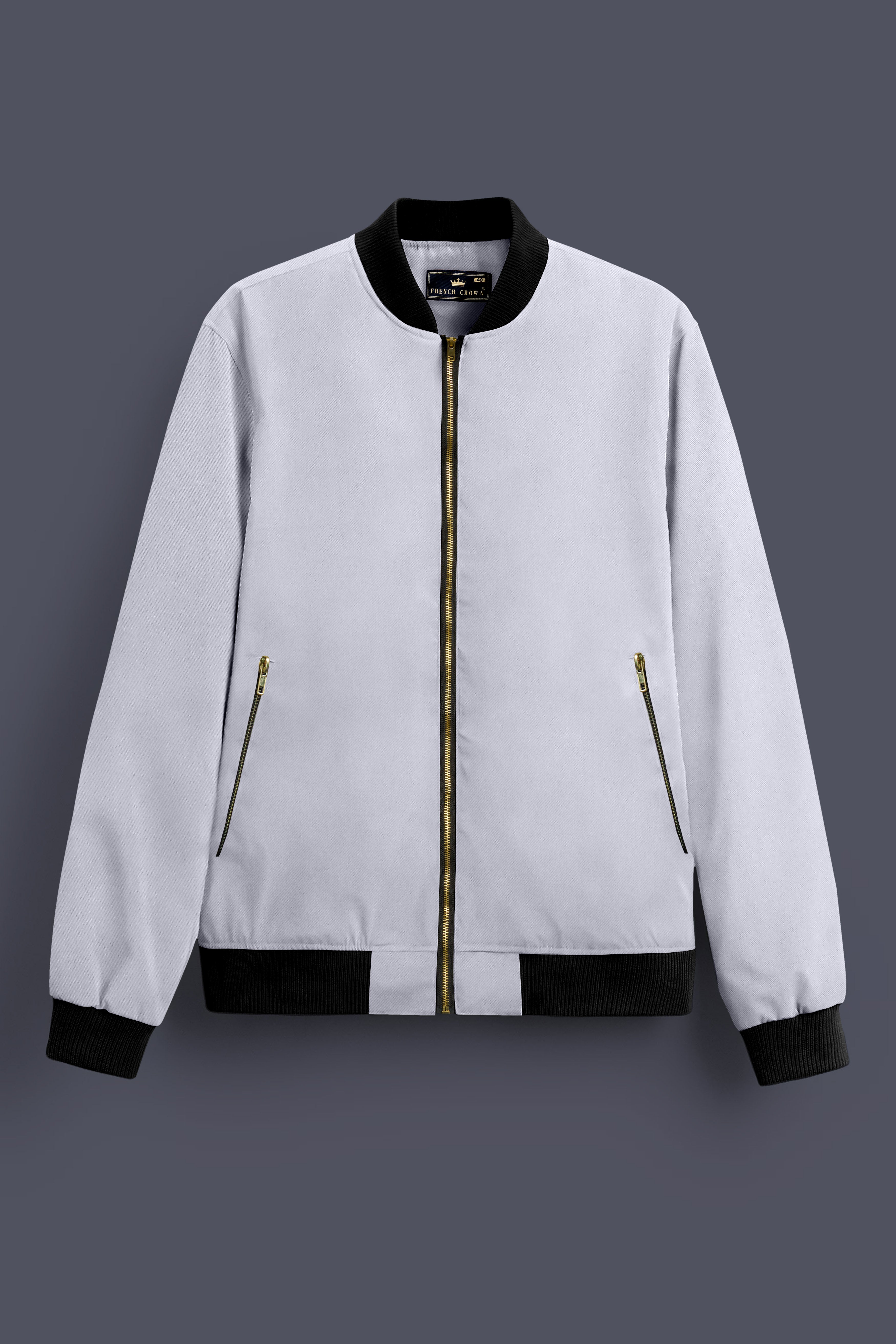 Primoux-Prelude Gray Premium Cotton Bomber Jacket