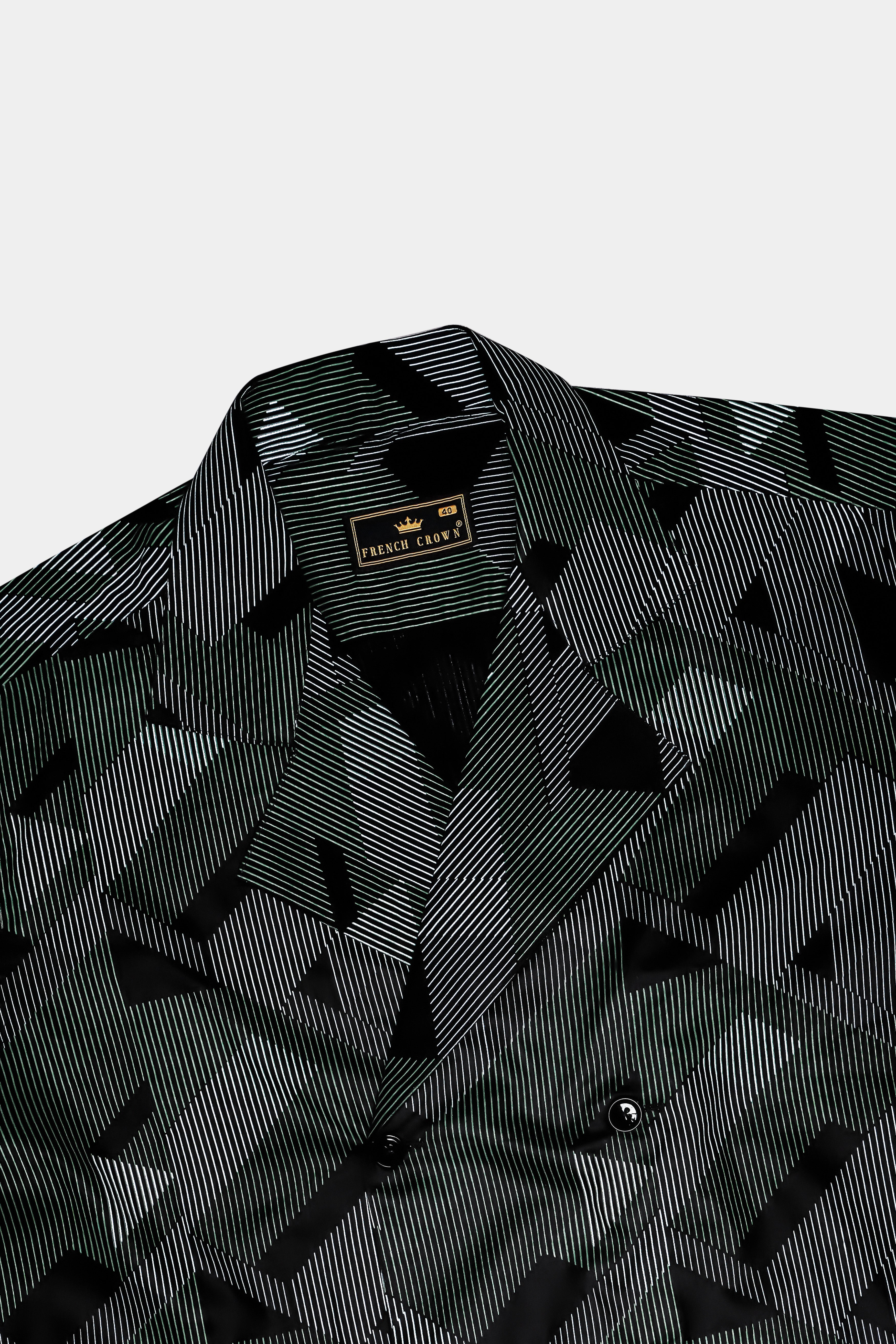 Midnight-Jade Black Printed Subtle Sheen Super Soft Premium Cotton Desinger Casual Shirt