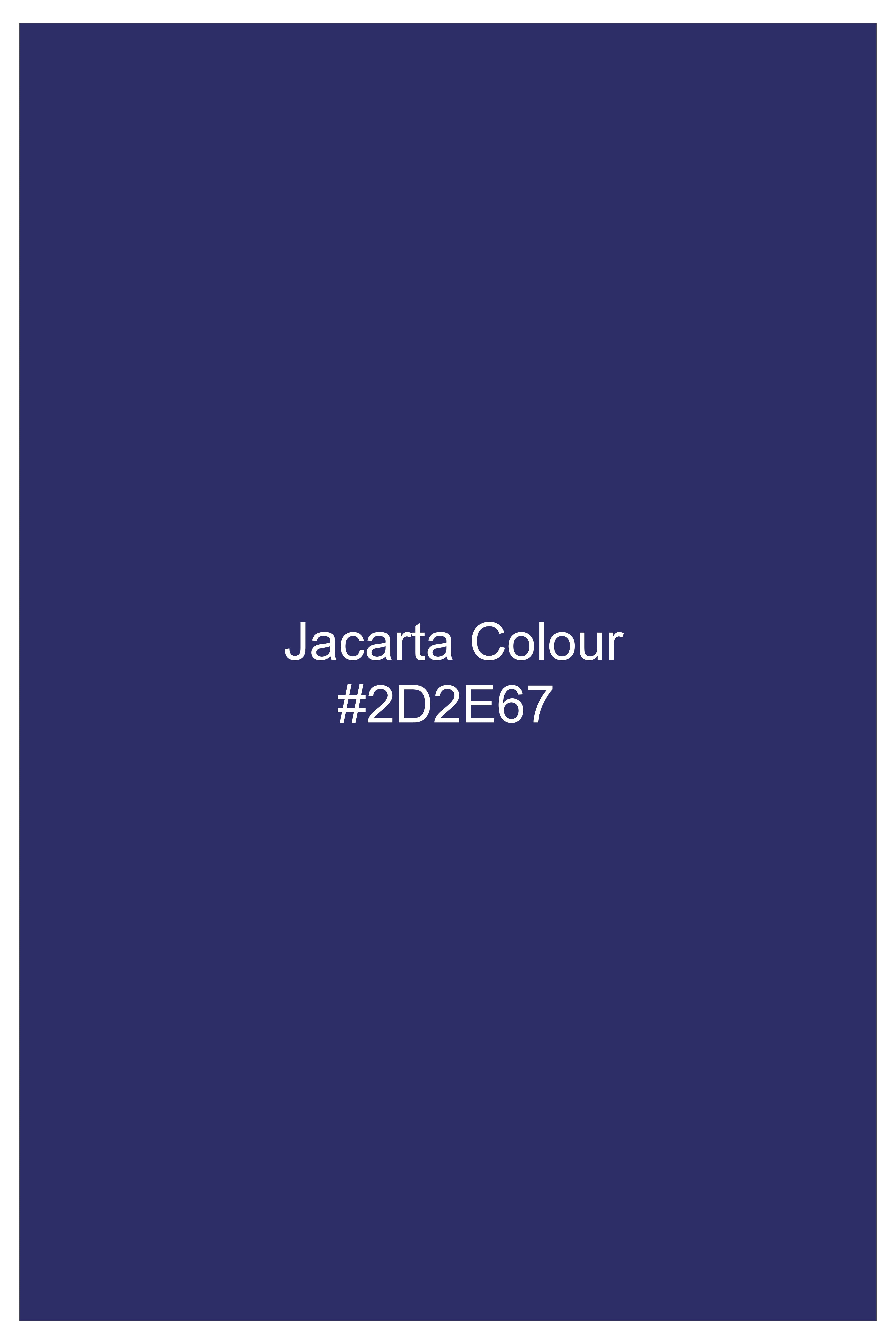 Nuvique-Jacarta Blue Printed Subtle Sheen Super Soft Premium Cotton Dress Shirt