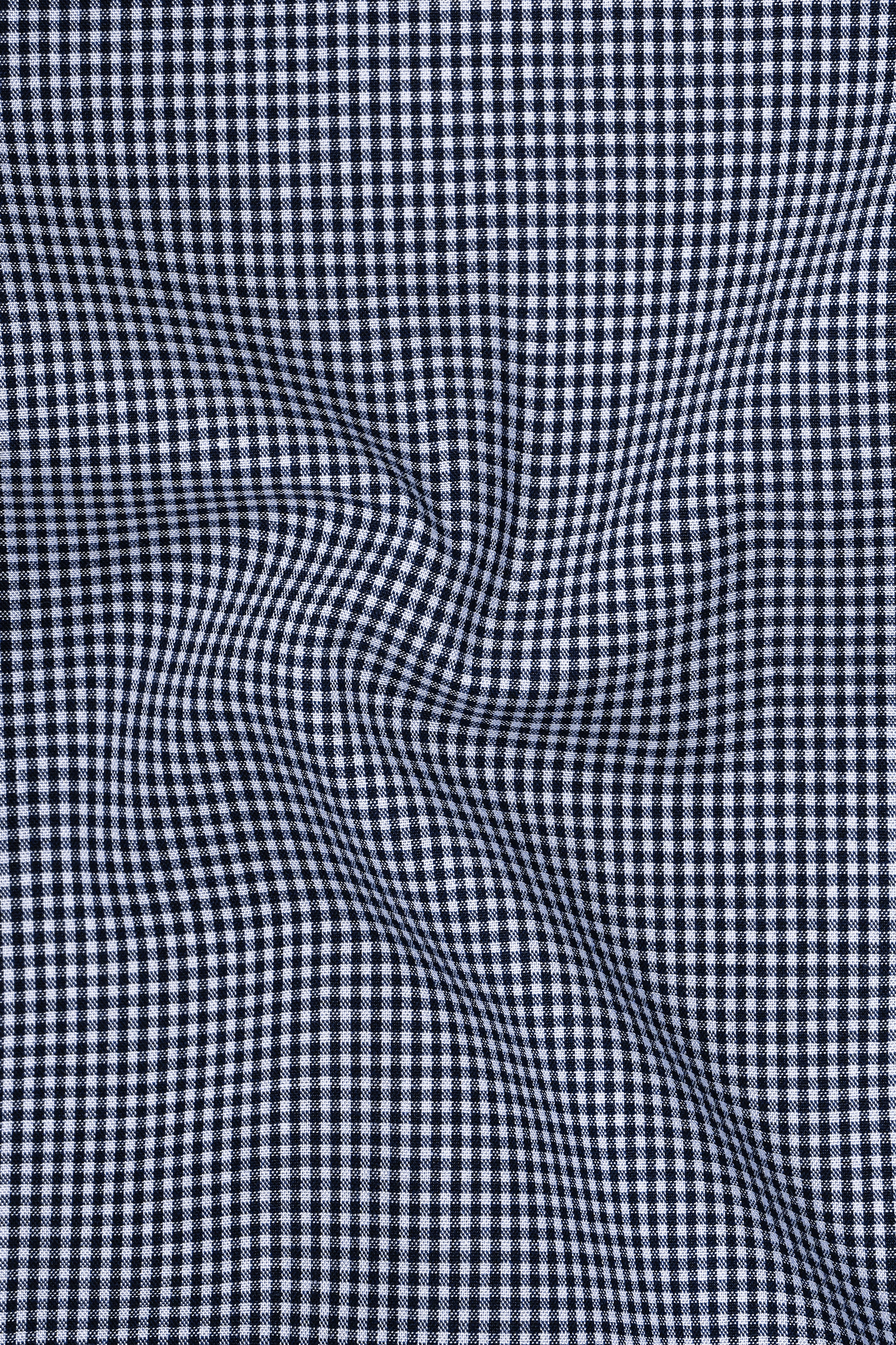 Ocevia-Dolphin Blue Gingham Plaid Super Soft Premium Cotton Dress Shirt