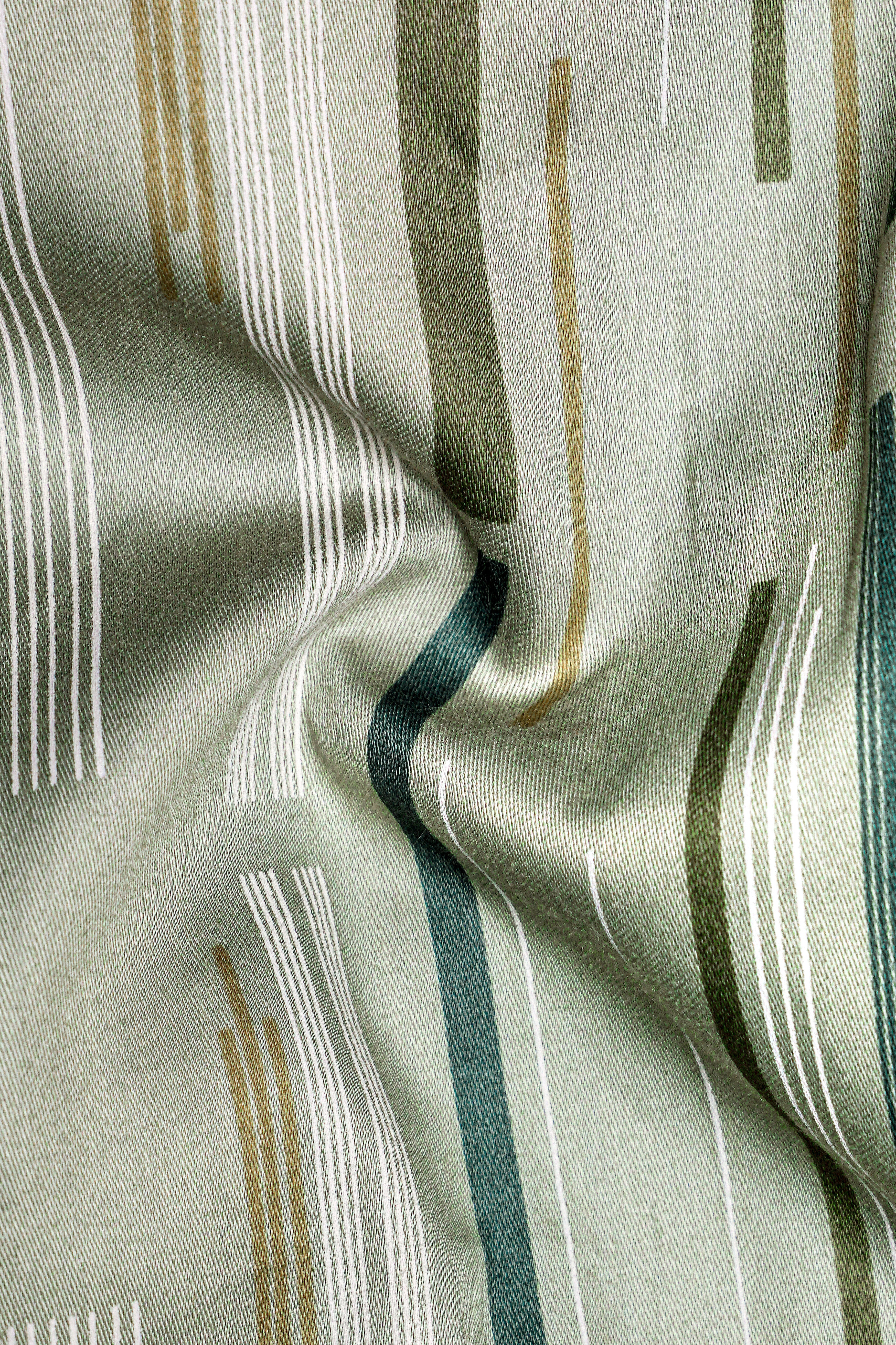 Foglyn-Surf Gray Printed Subtle Sheen Super Soft Premium Cotton Semi Formal Shirt