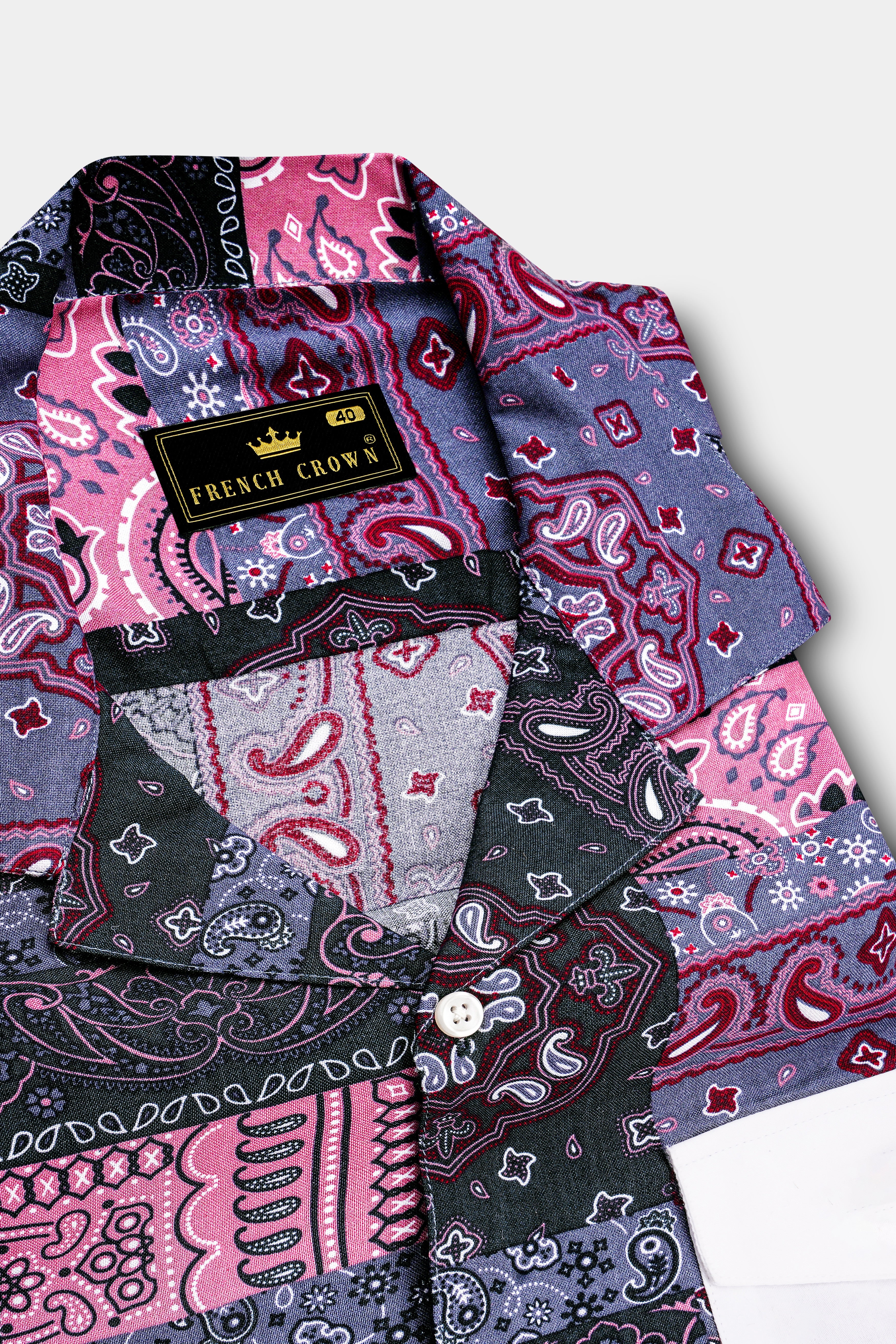 Vinelle-Mulled Wine Purple And Viola Pink Printed Multicolour Super Soft Tencel Designer Casual Shirt