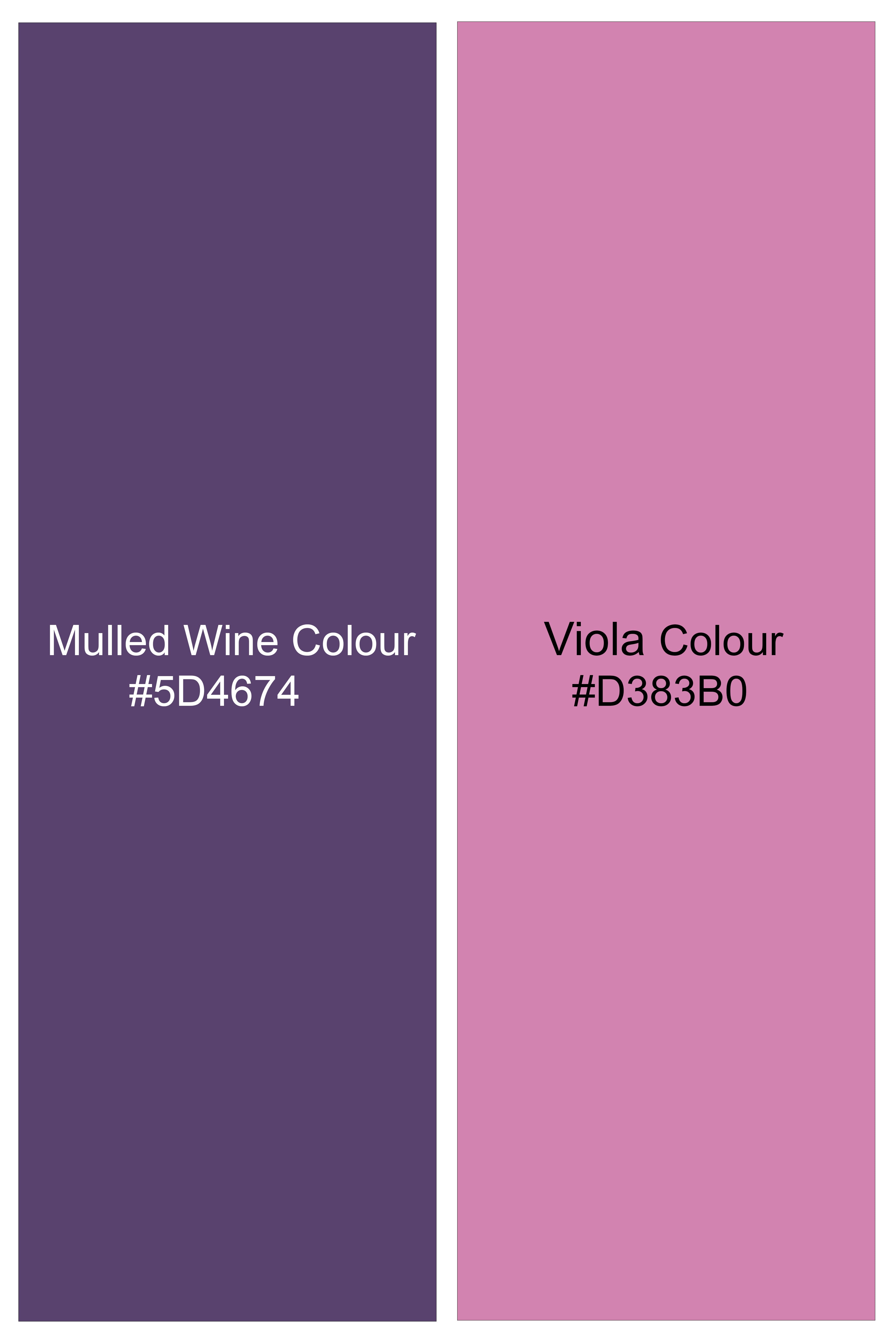 Vinelle-Mulled Wine Purple And Viola Pink Printed Multicolour Super Soft Tencel Designer Casual Shirt