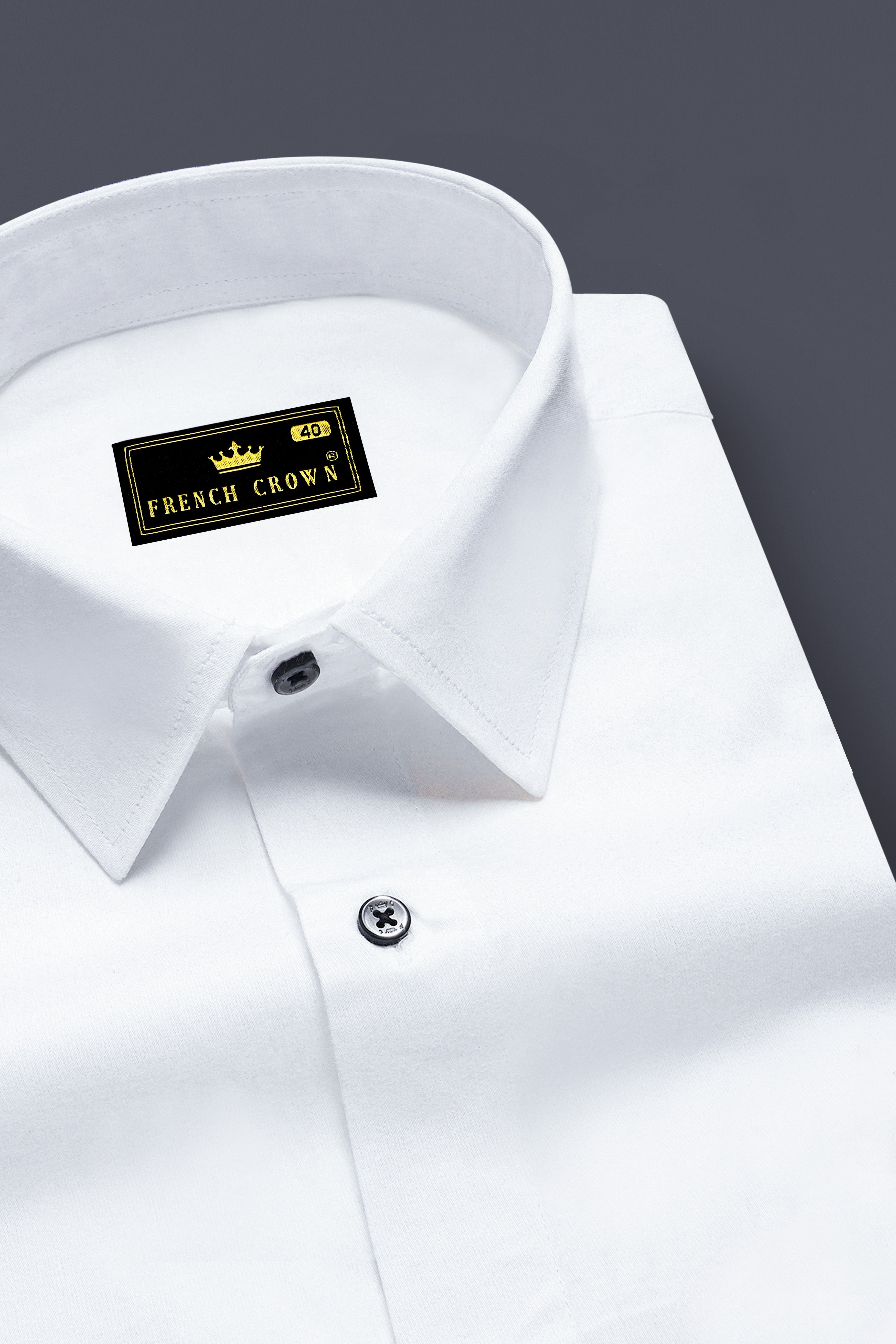 Leonir-Bright White Lion Embroidered Subtle Sheen Super Soft Premium Cotton Designer Shirt