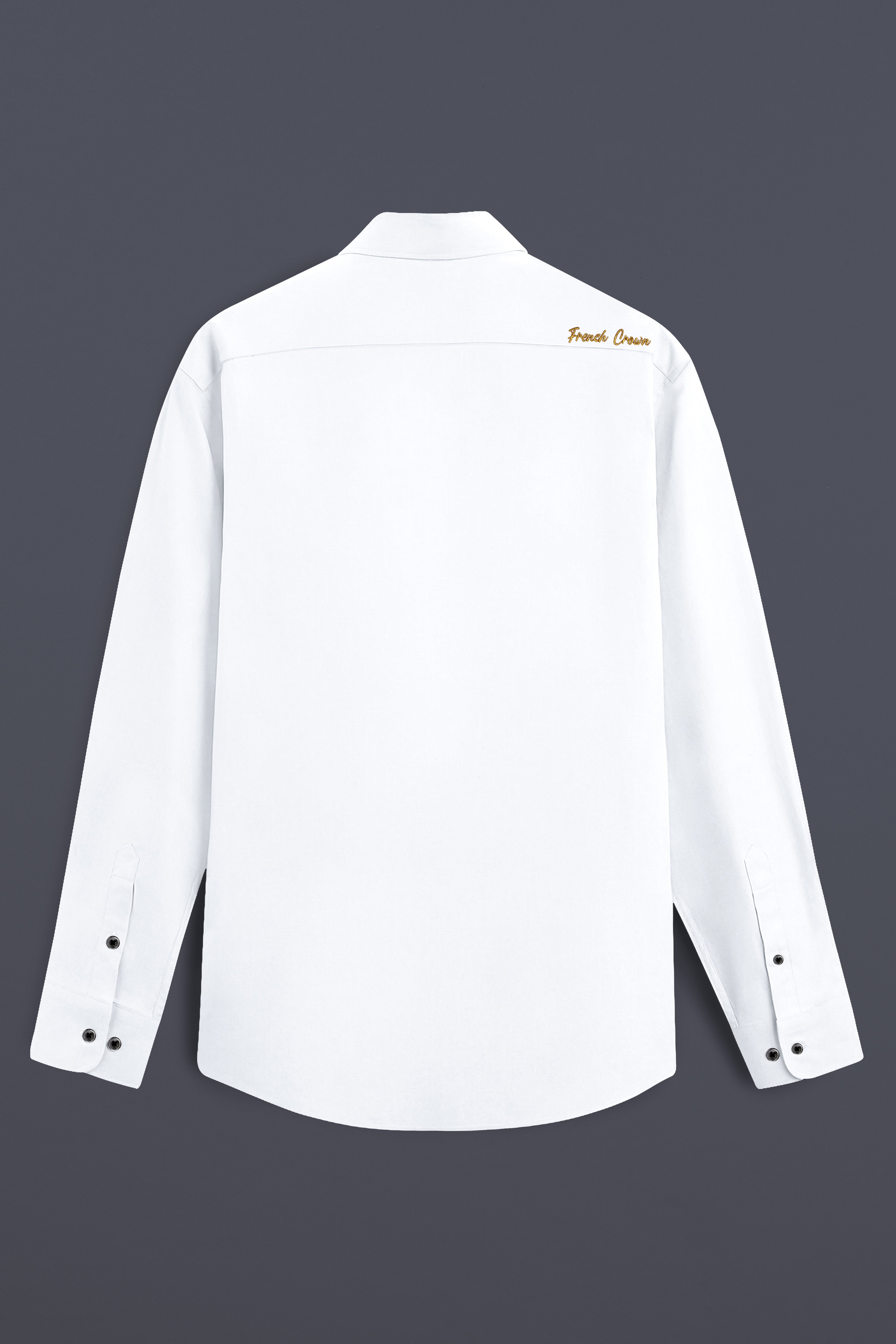 Leonir-Bright White Lion Embroidered Subtle Sheen Super Soft Premium Cotton Designer Shirt