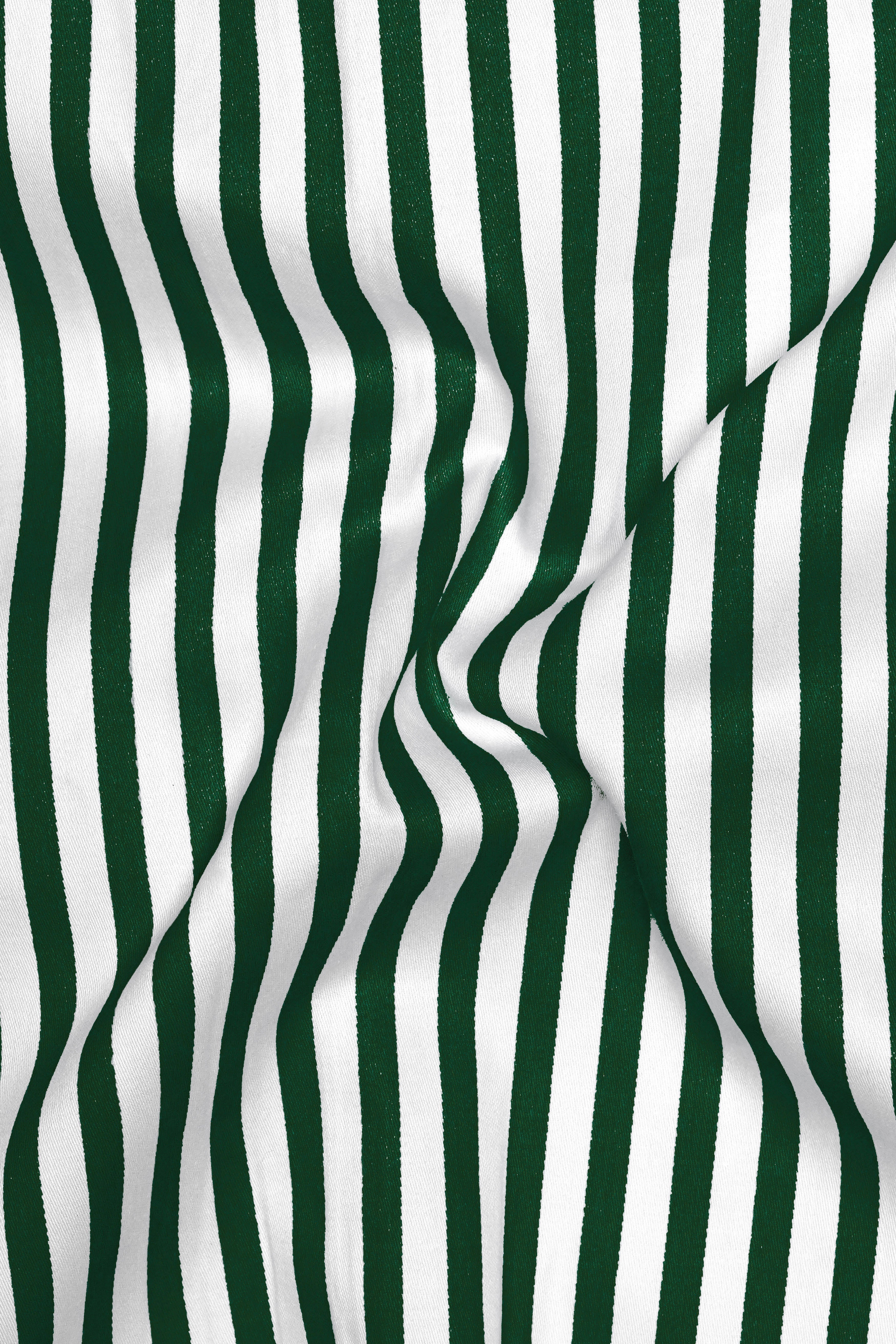 Veralux-Everglade Green And Bright White Striped Subtle Sheen Super Soft Premium Cotton Dress Shirt
