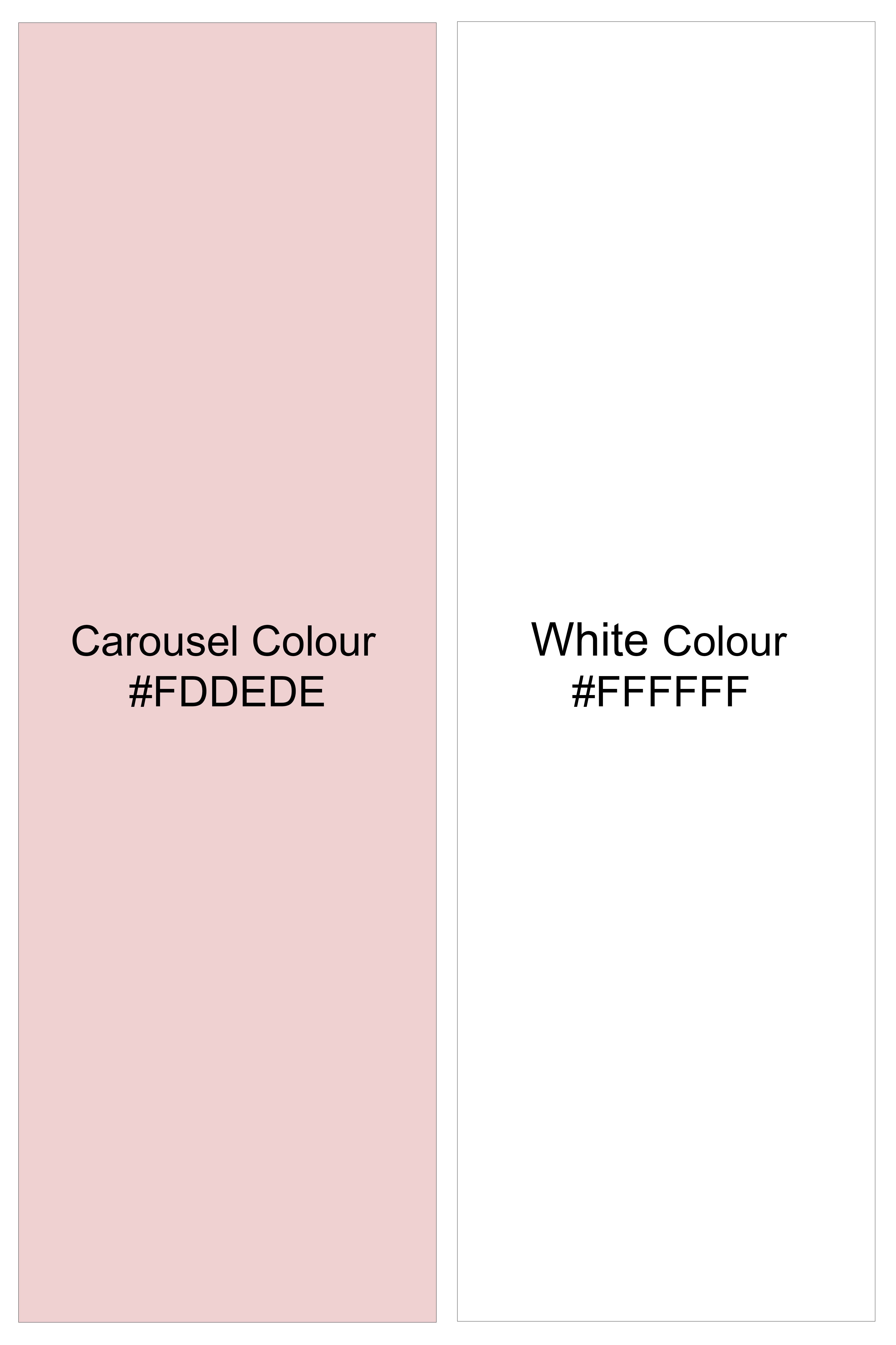 Roselure-Carousel Pink And Bright White Striped Super Soft Premium Cotton Formal White Cuff Collar Shirt