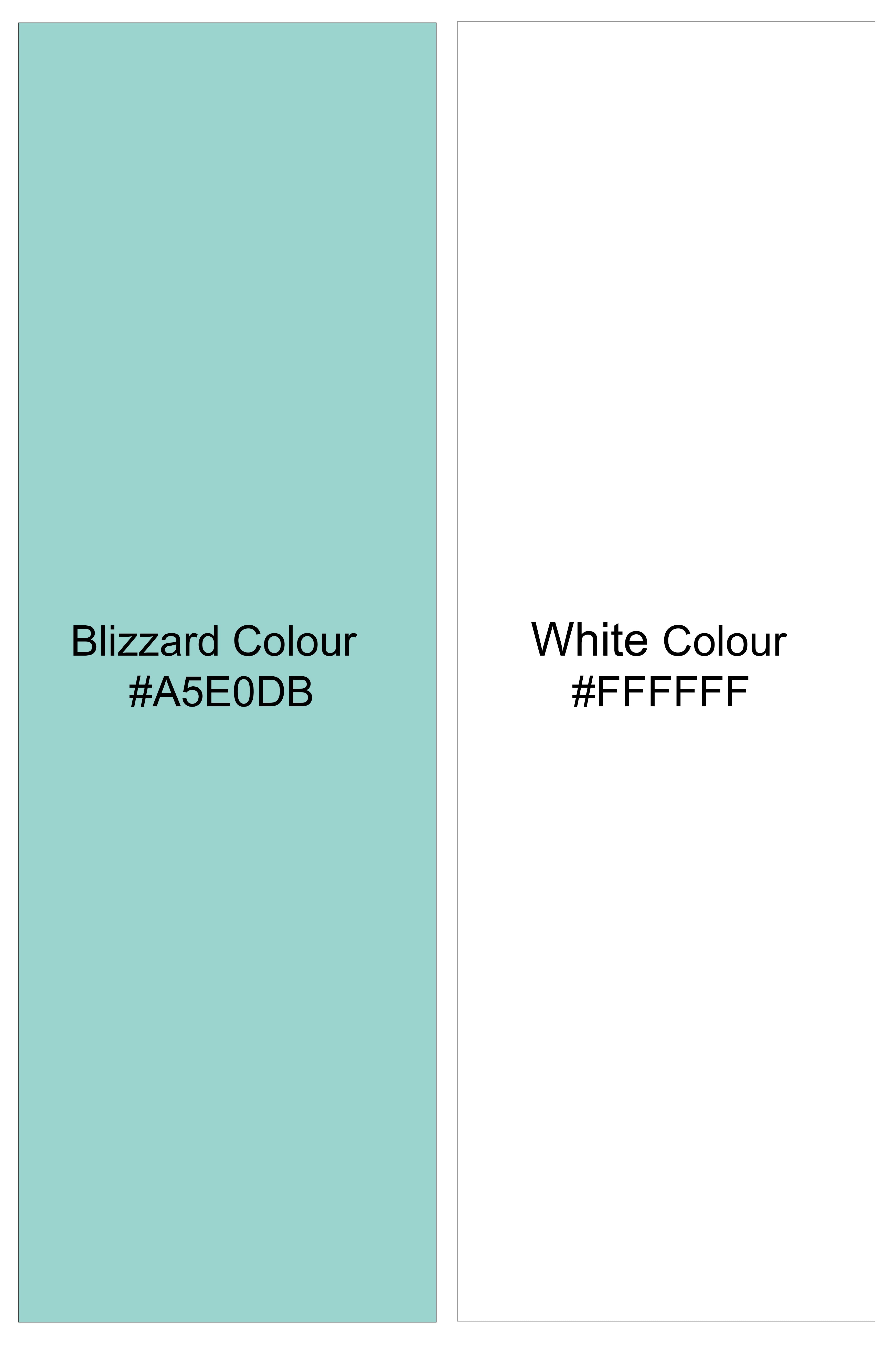 Glacira-Blizzard Blue And Bright White Striped Subtle Sheen Super Soft Premium Cotton Dress Shirt