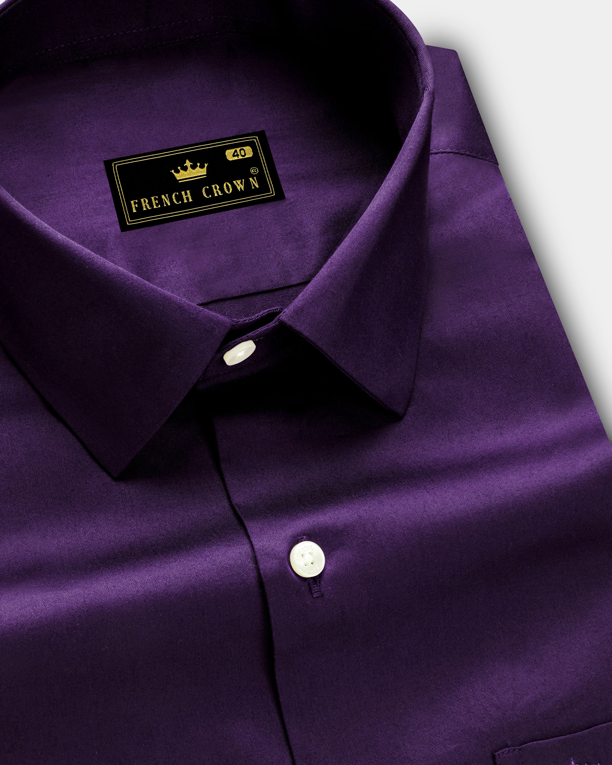 Violet-Grape Purple Plain Solid Formal Premium Cotton Shirt For Men
