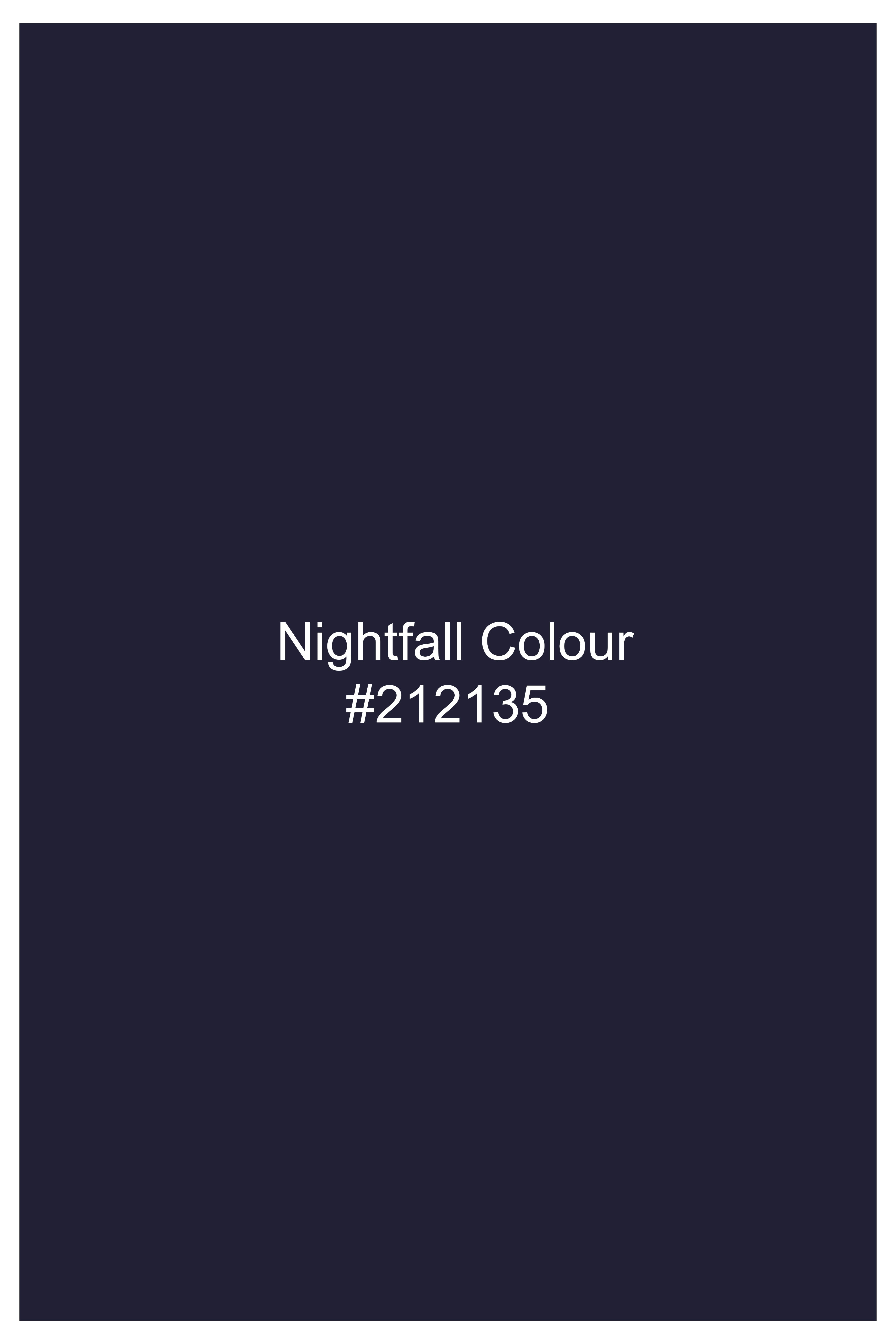 Noctivell-Nightfall Denim Blue Ikat Textured Super Soft Premium Cotton Casual Shirt