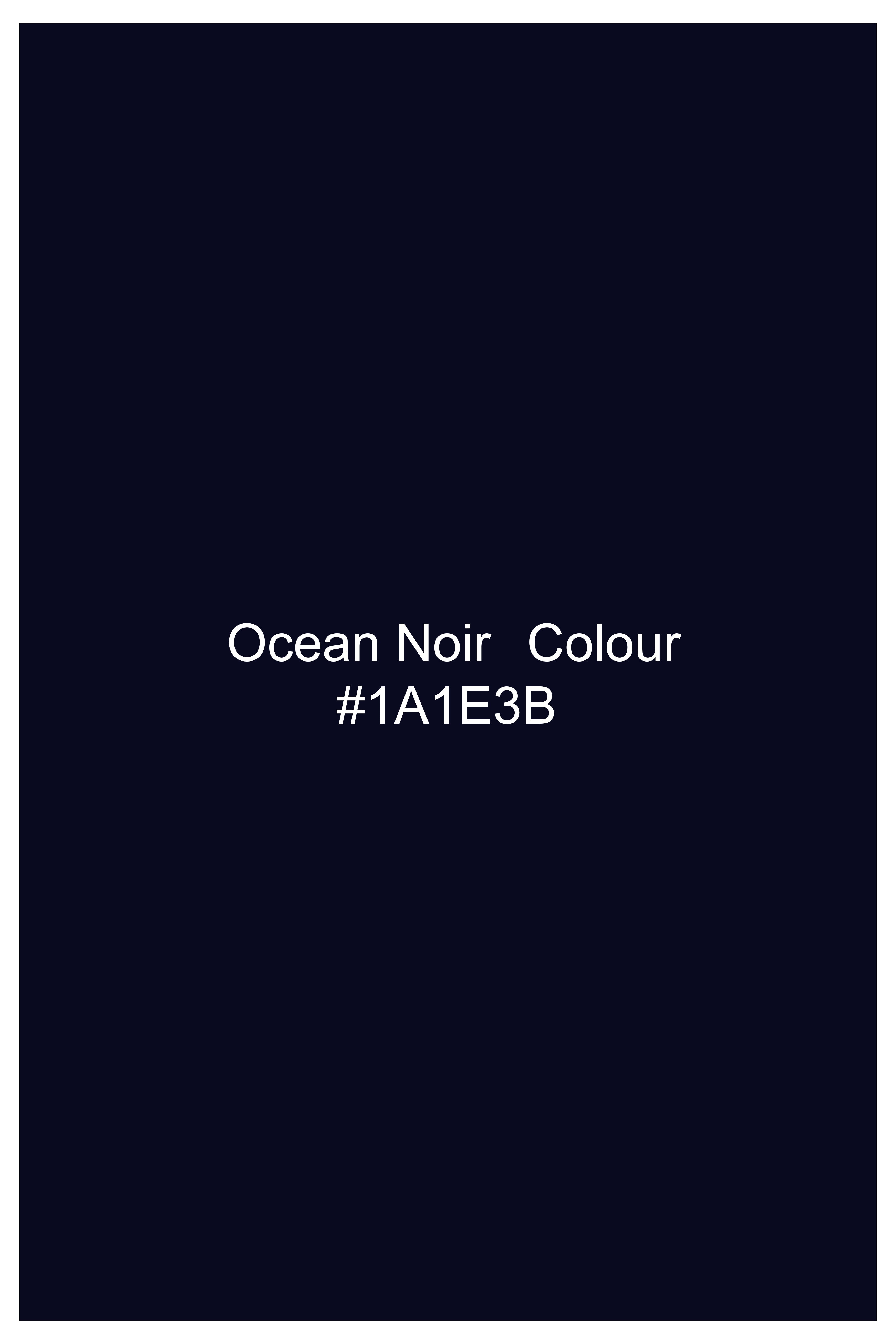 Noctimar-Ocean Noir Denim Blue Abstract Printed Super Soft Premium Cotton Casual Shirt