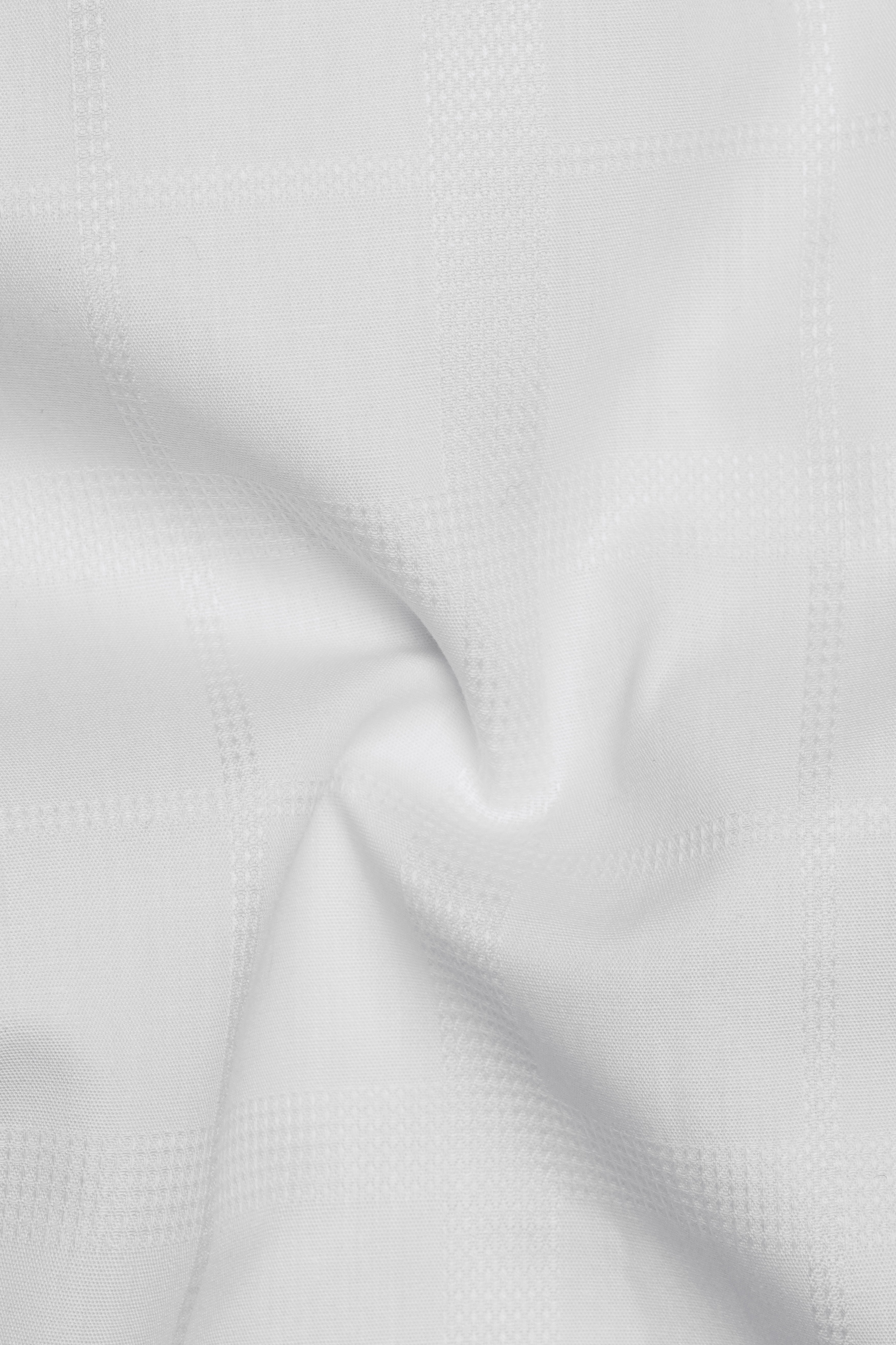 Ivovira-Bright White Dobby Textured Premium Giza Cotton Cut Away Dress Shirt