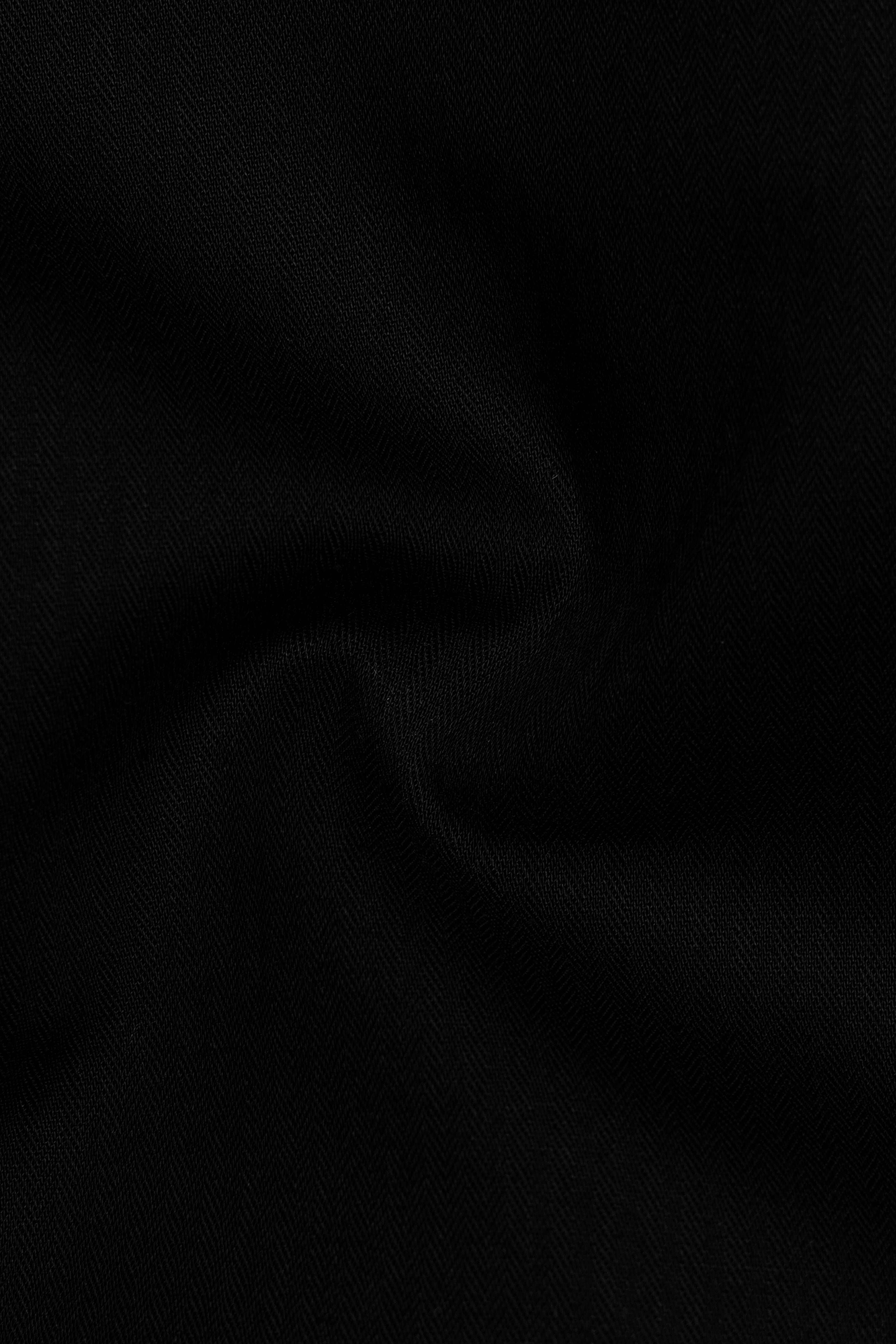 Nerbian-Jade Black Stretchable Twill Premium Cotton White Cuff Collar Dress Shirt