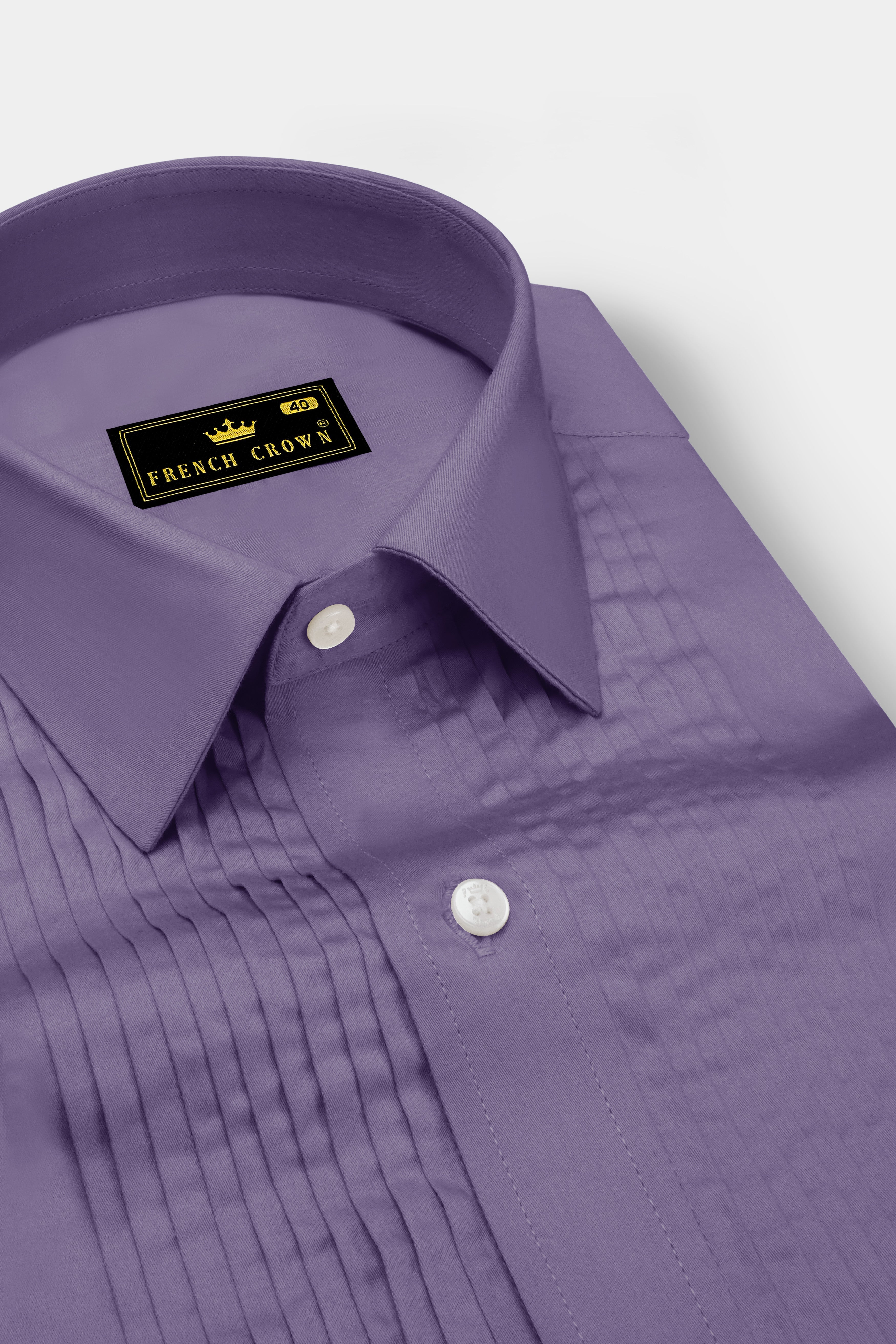 Violoro-Mobster Purple Subtle Sheen Super Soft Premium Cotton Tuxedo Dress Shirt
