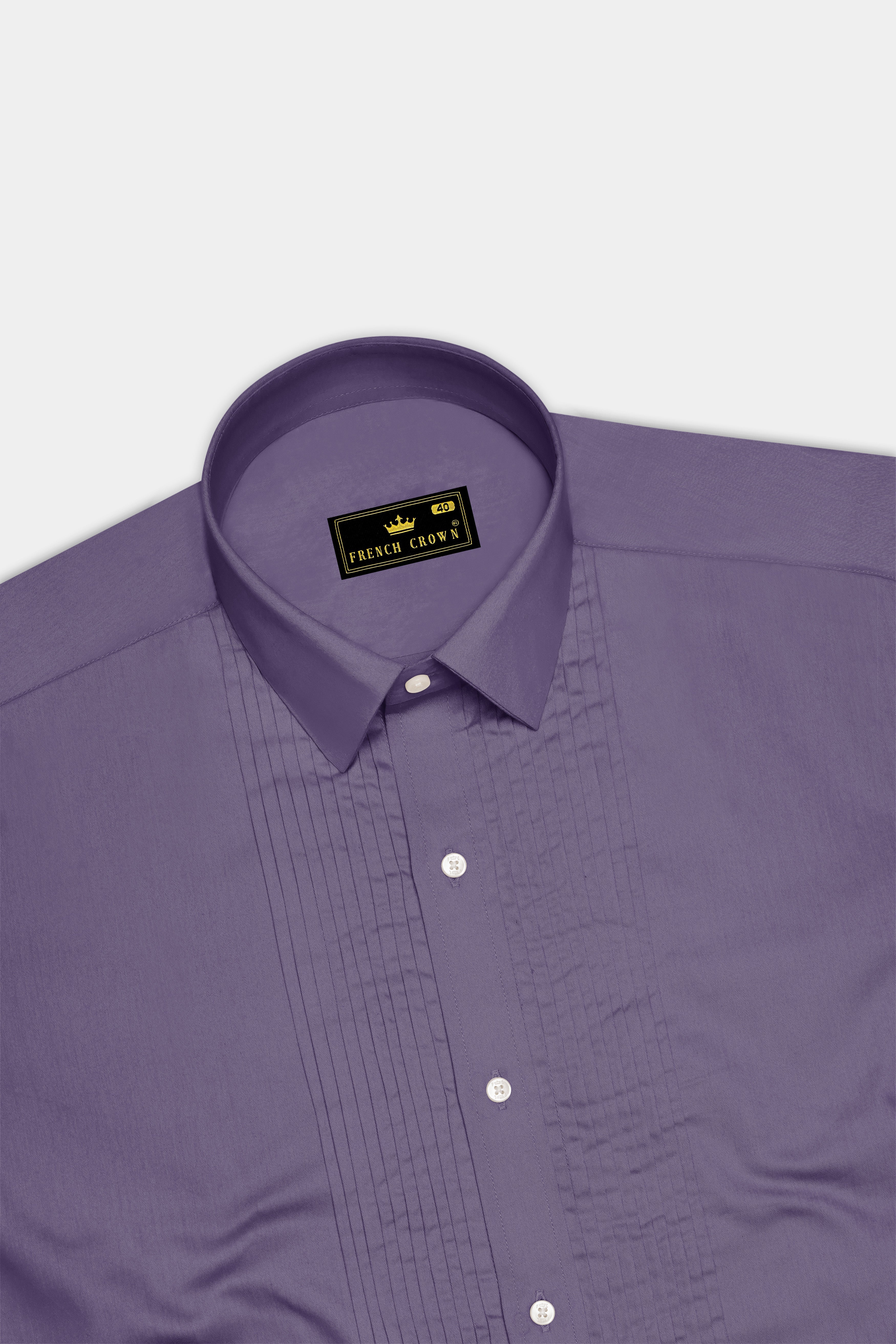 Violoro-Mobster Purple Subtle Sheen Super Soft Premium Cotton Tuxedo Dress Shirt