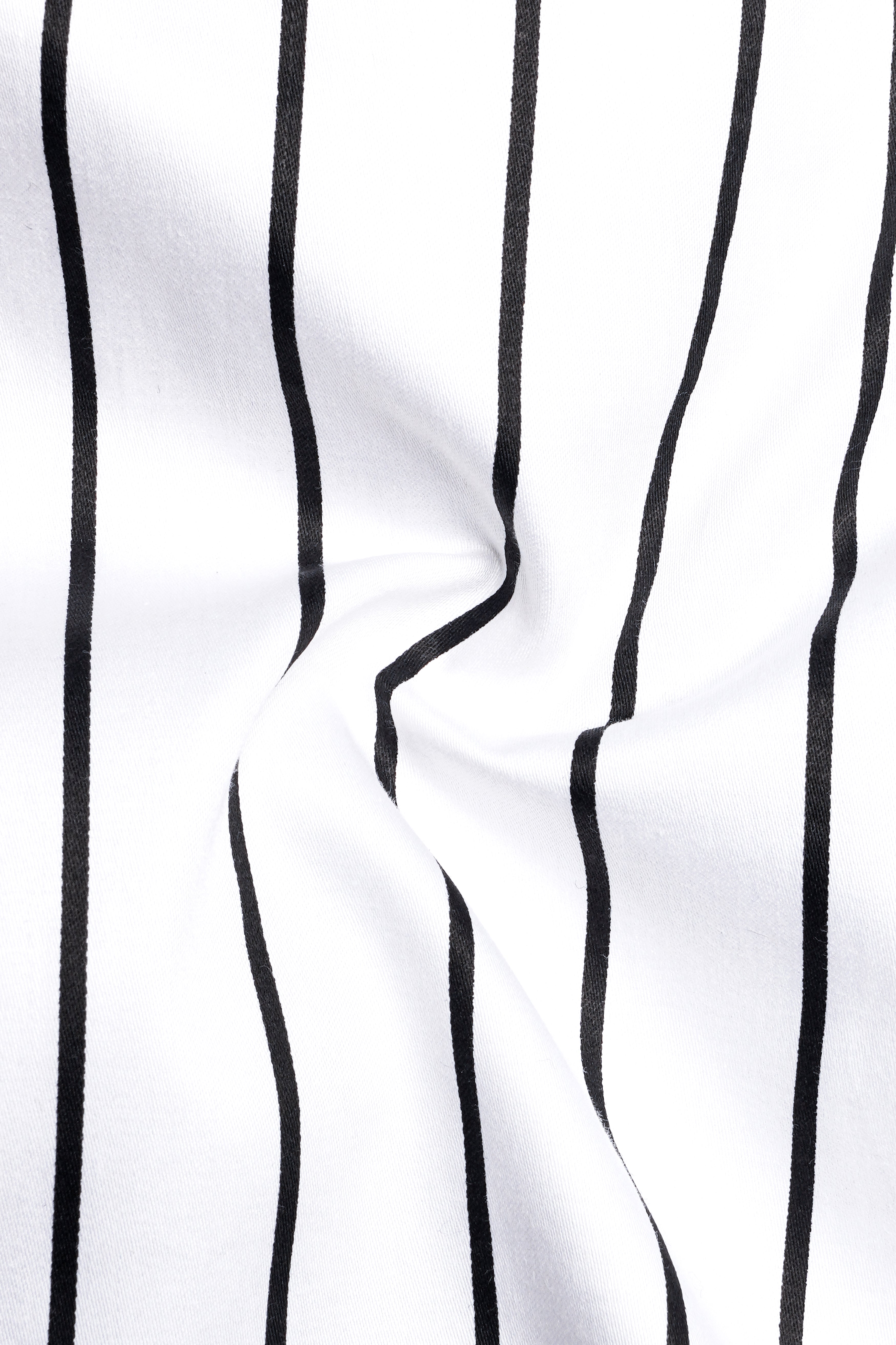 Nerbian-Bright White And Jade Black Pin Striped Subtle Sheen Super Soft Premium Cotton Dress Shirt