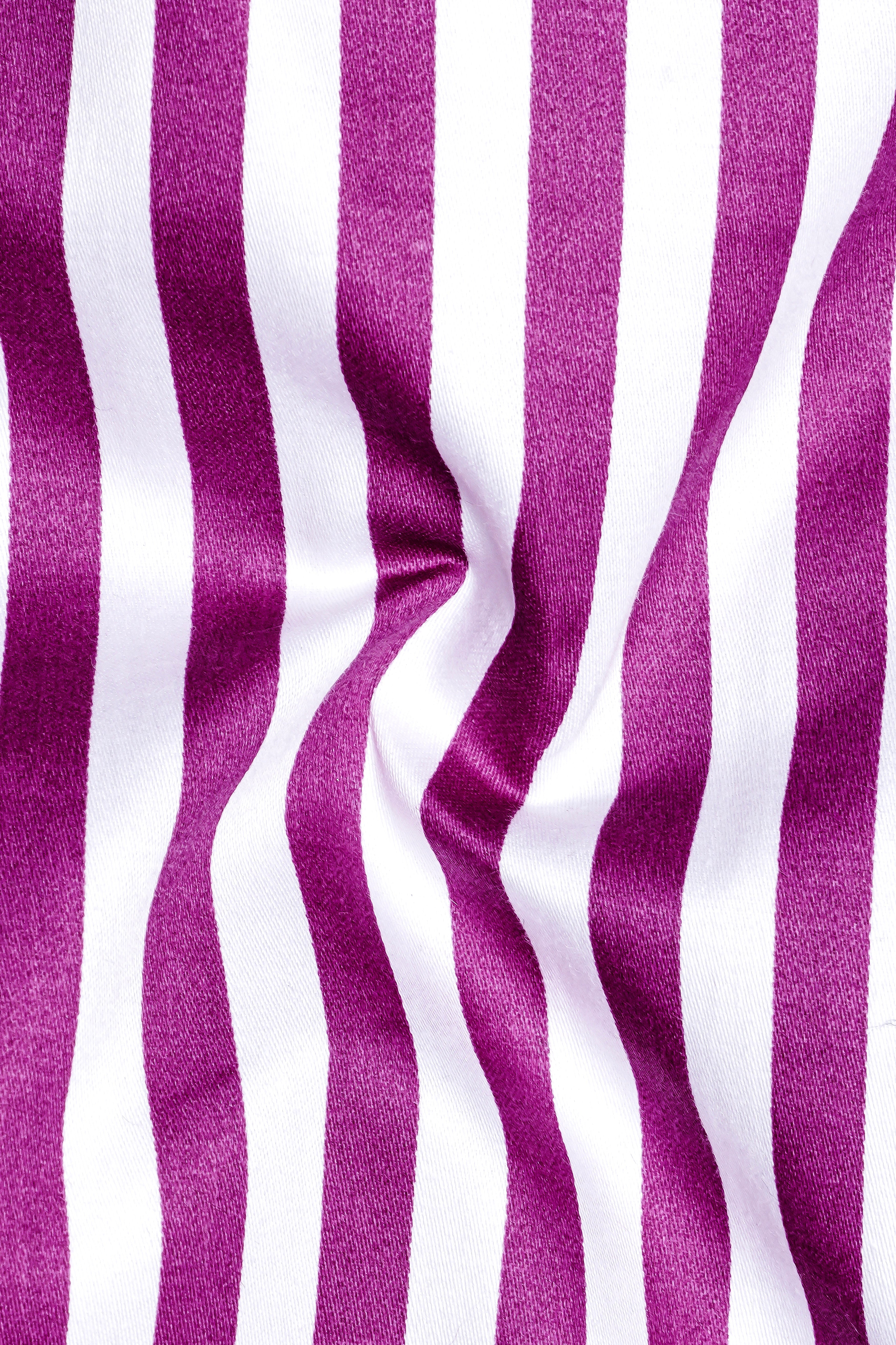 Candrosa-Fuchsia Purple And Bright White Candy Striped Subtle Sheen Super Soft Premium Cotton Cuff Collar Dress Shirt