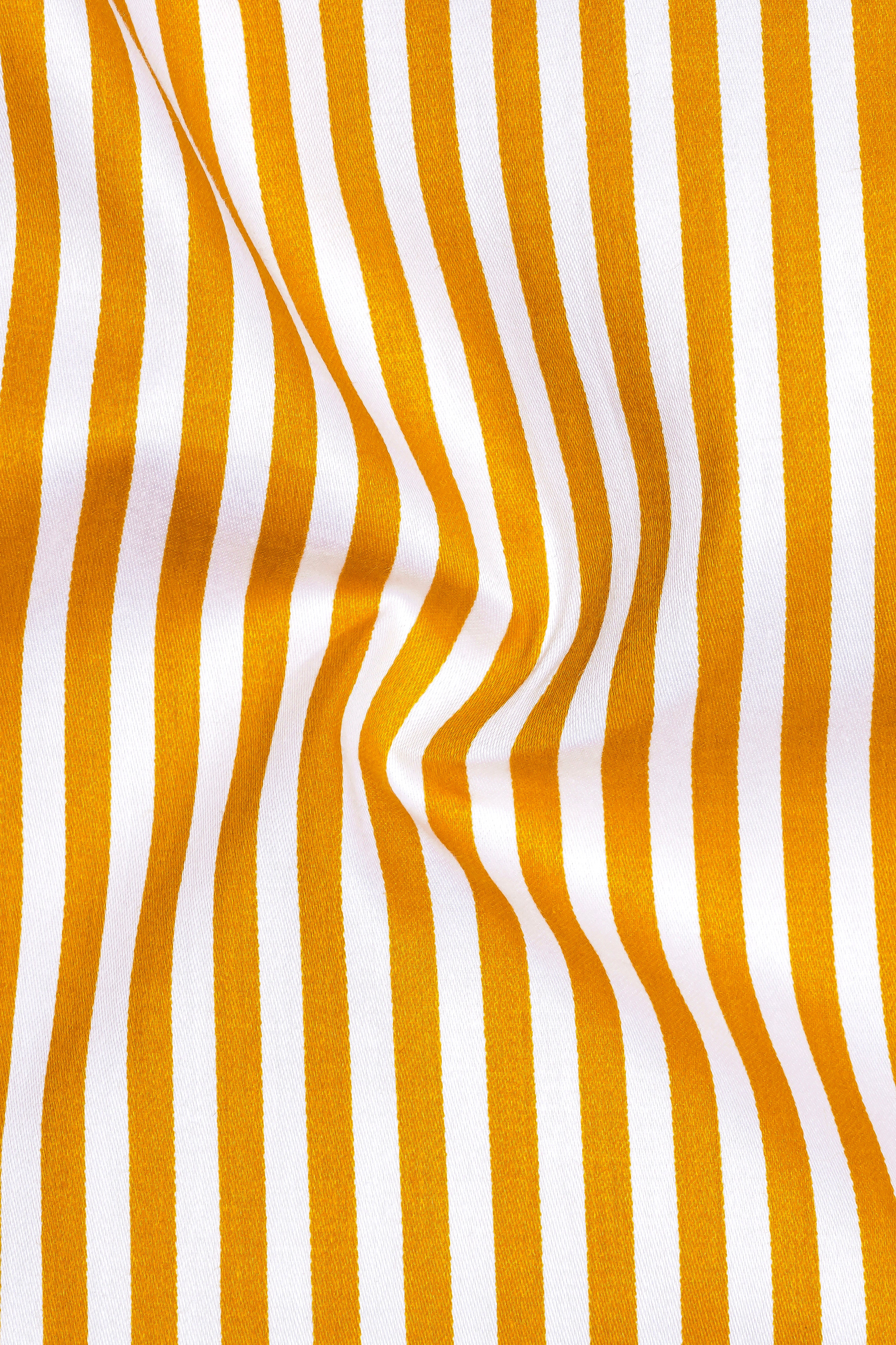 Solaro-Sunshade Yellow And Bright White Candy Striped Subtle Sheen Super Soft Premium Cotton Cuff Collar Dress Shirt