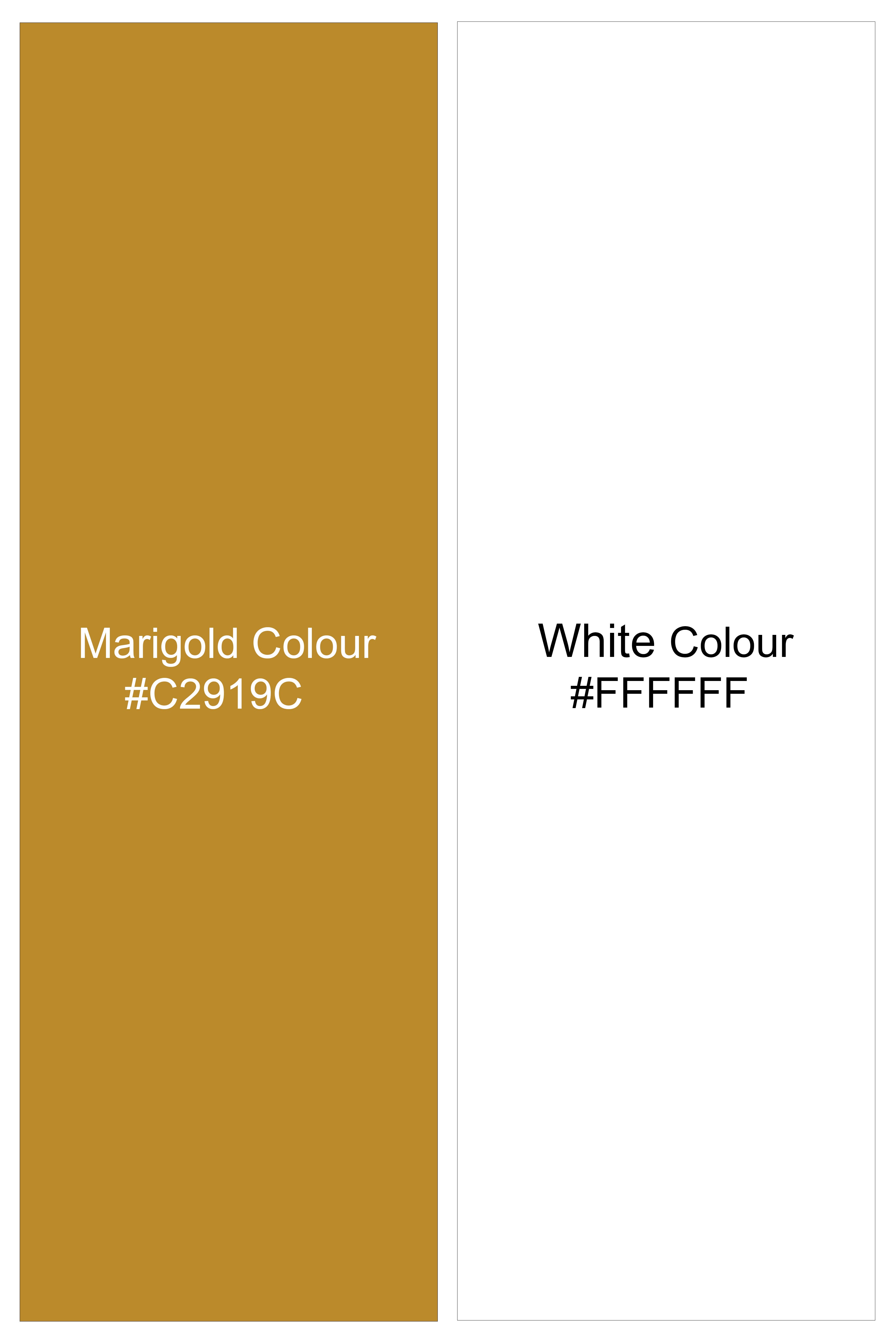 Solaro-Marigold Yellow And Bright White Plaid Heavyweight Twill Designer Overshirt/Shacket