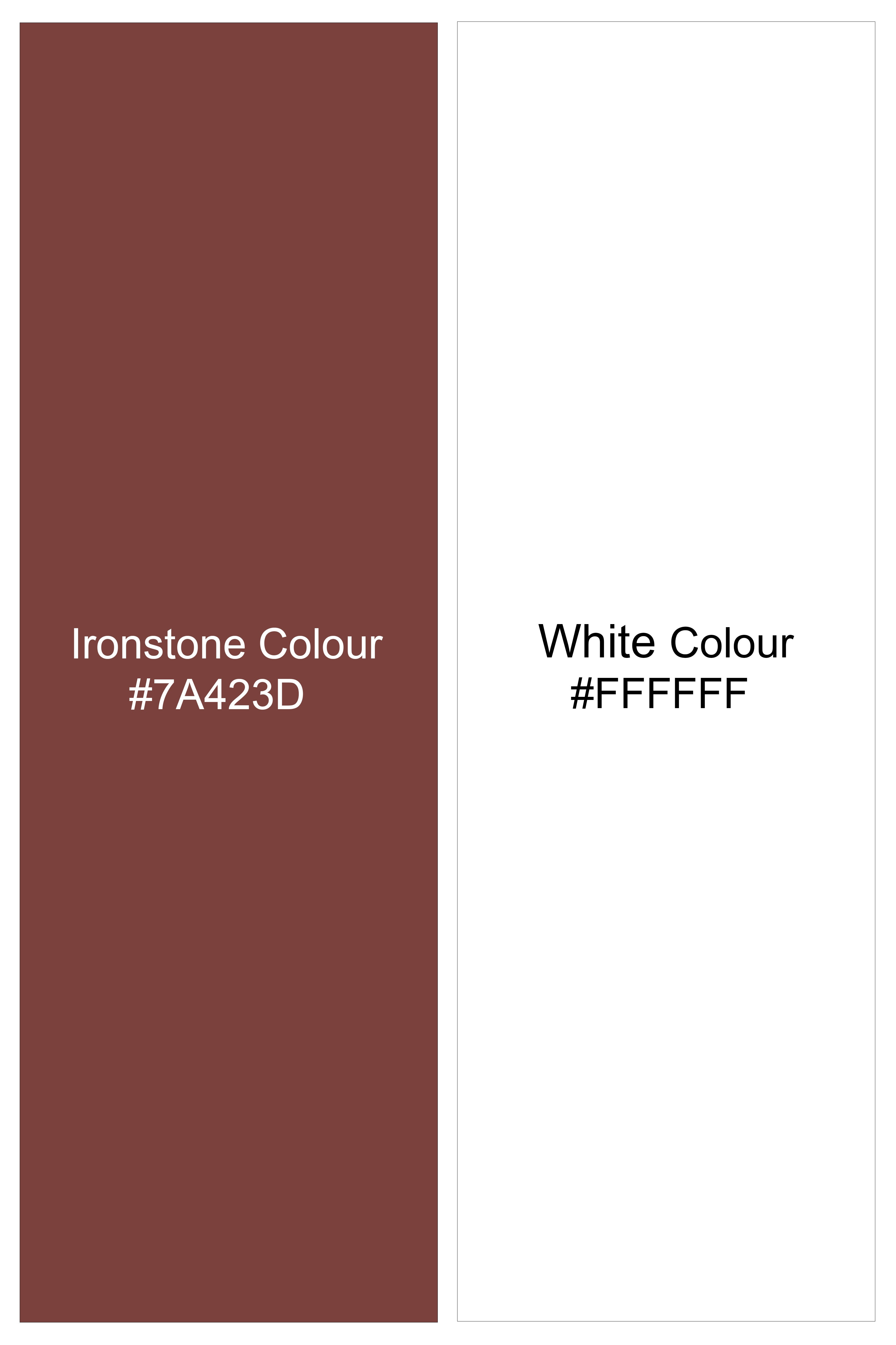 Brunoro-Ironstone Brown And Bright White Candy Striped Subtle Sheen Super Soft Premium Cotton Dress Shirt