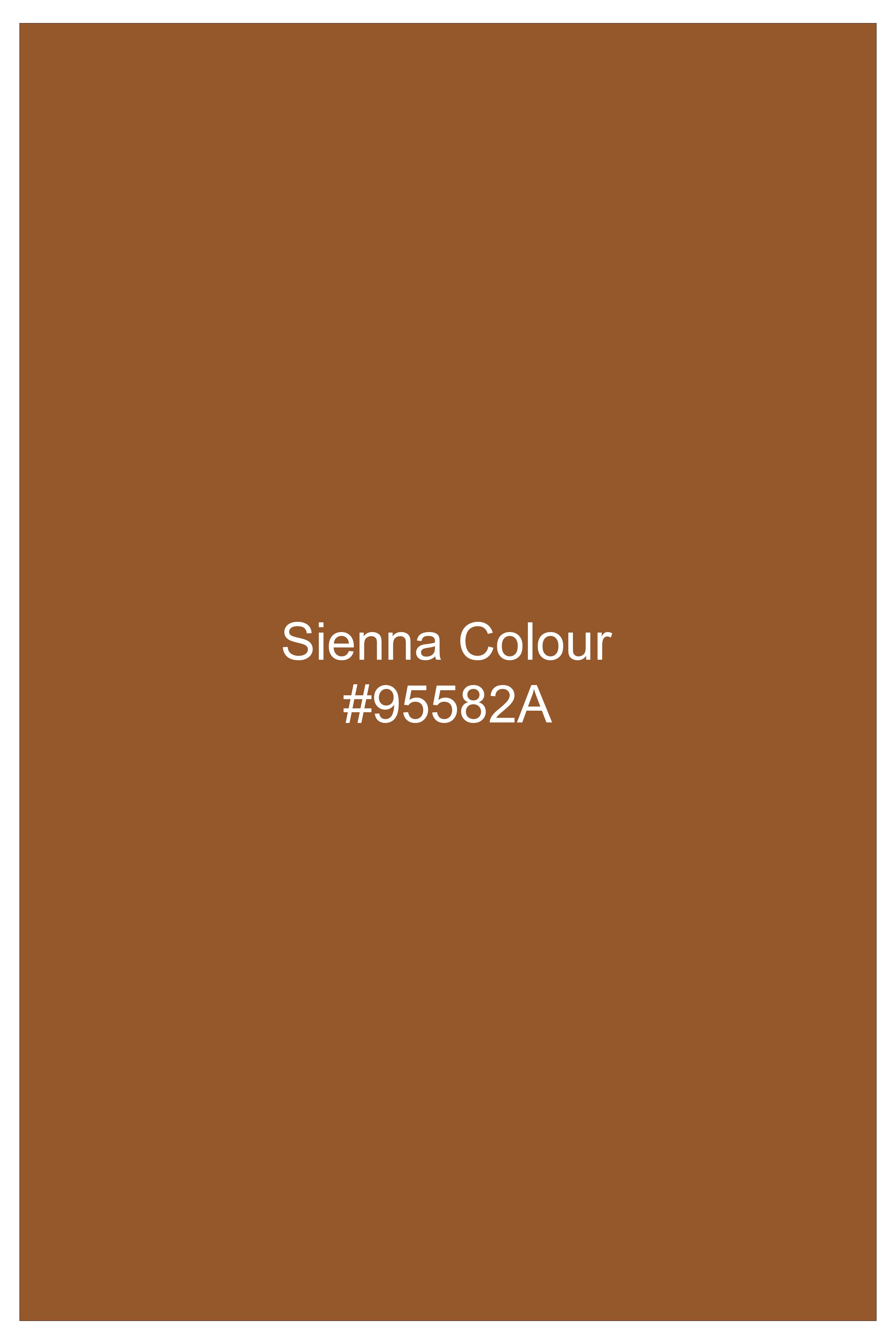 Lustran-Sienna Brown Subtle Sheen Super Soft Premium Cotton Mandarin Shirt