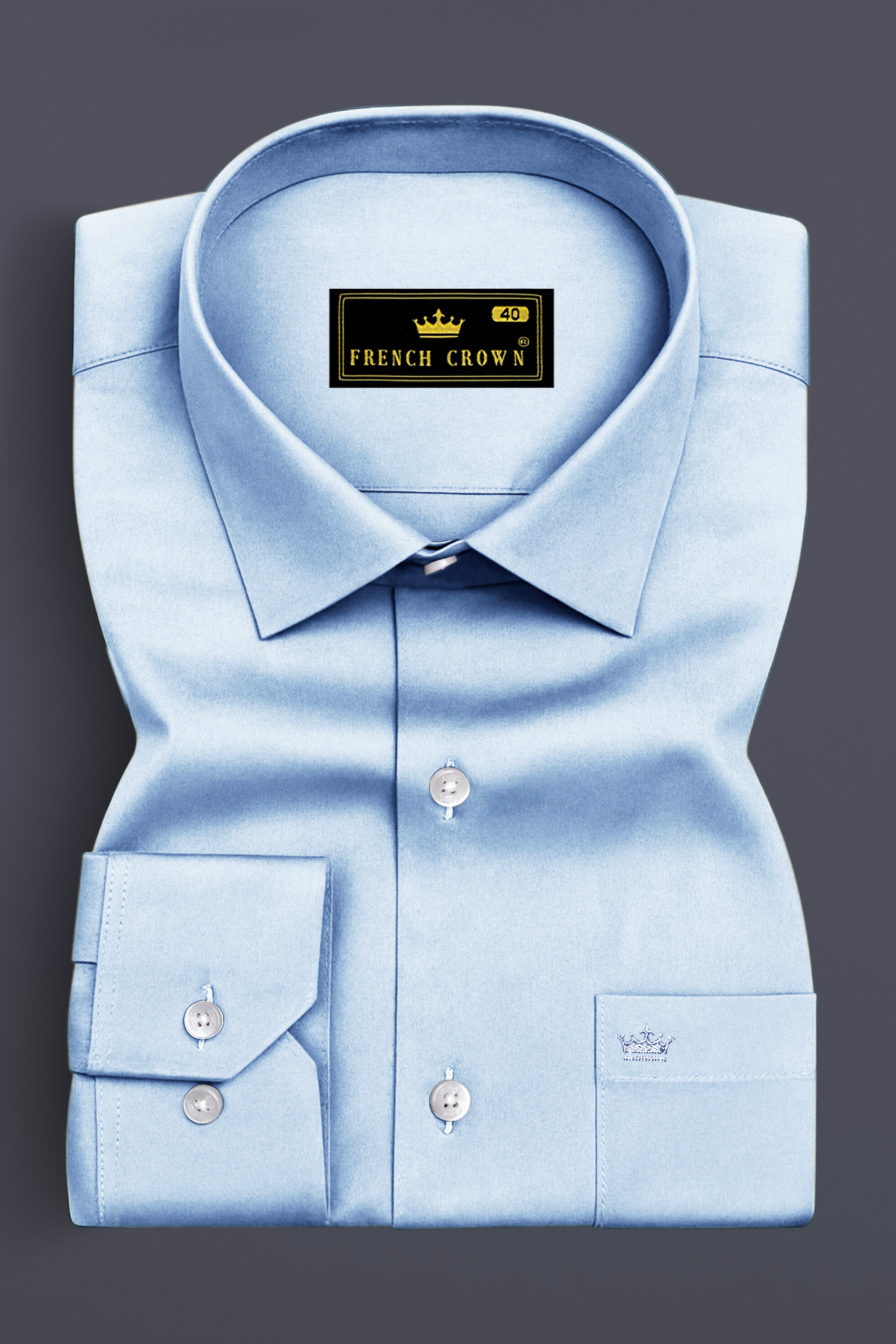 Bluessenza-Cornflower Blue Subtle Sheen Super Soft Premium Cotton Dress Shirt