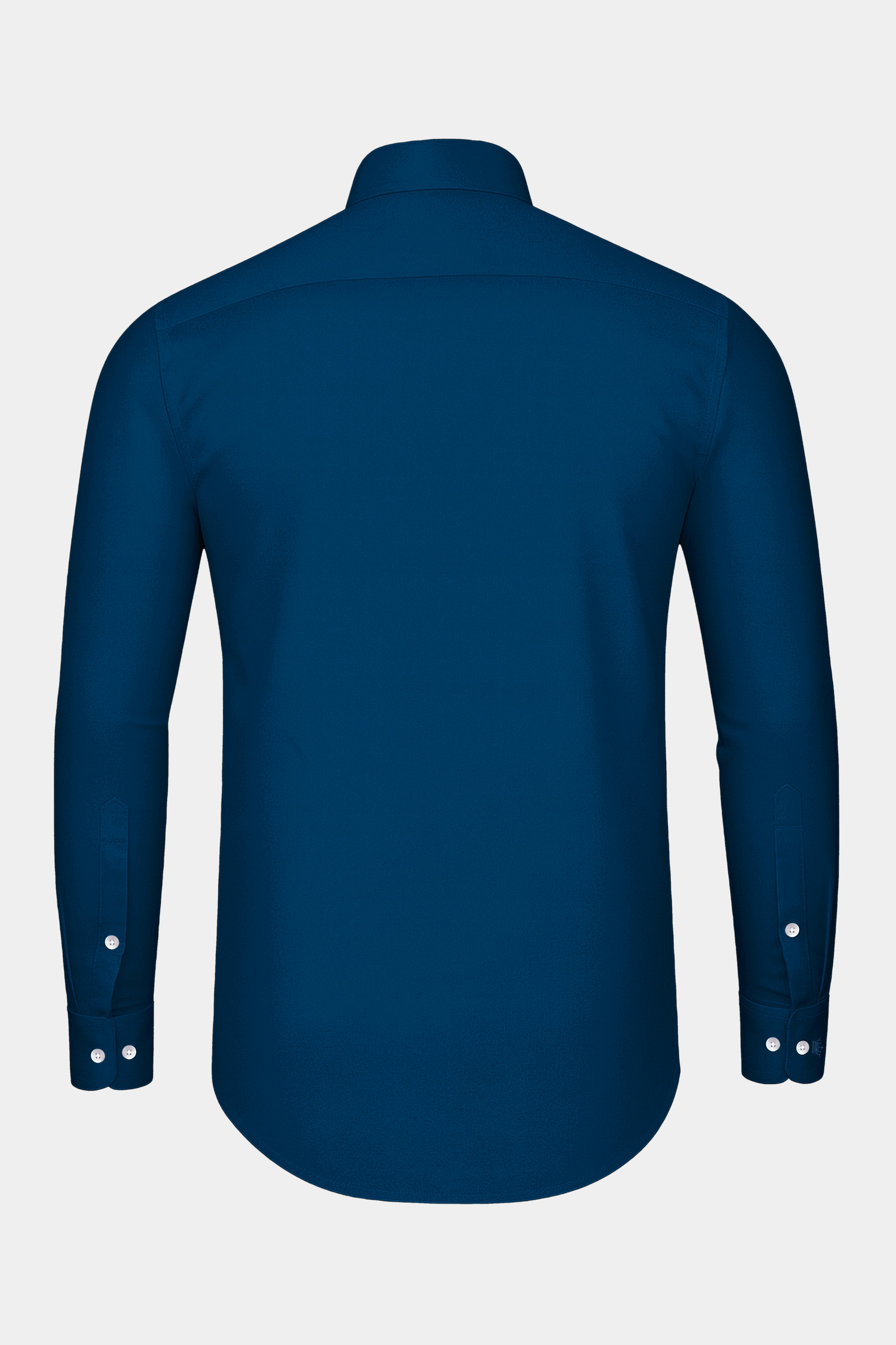 Aureblu-Prussian Blue Subtle Sheen Super Soft Premium Cotton Tuxedo Shirt