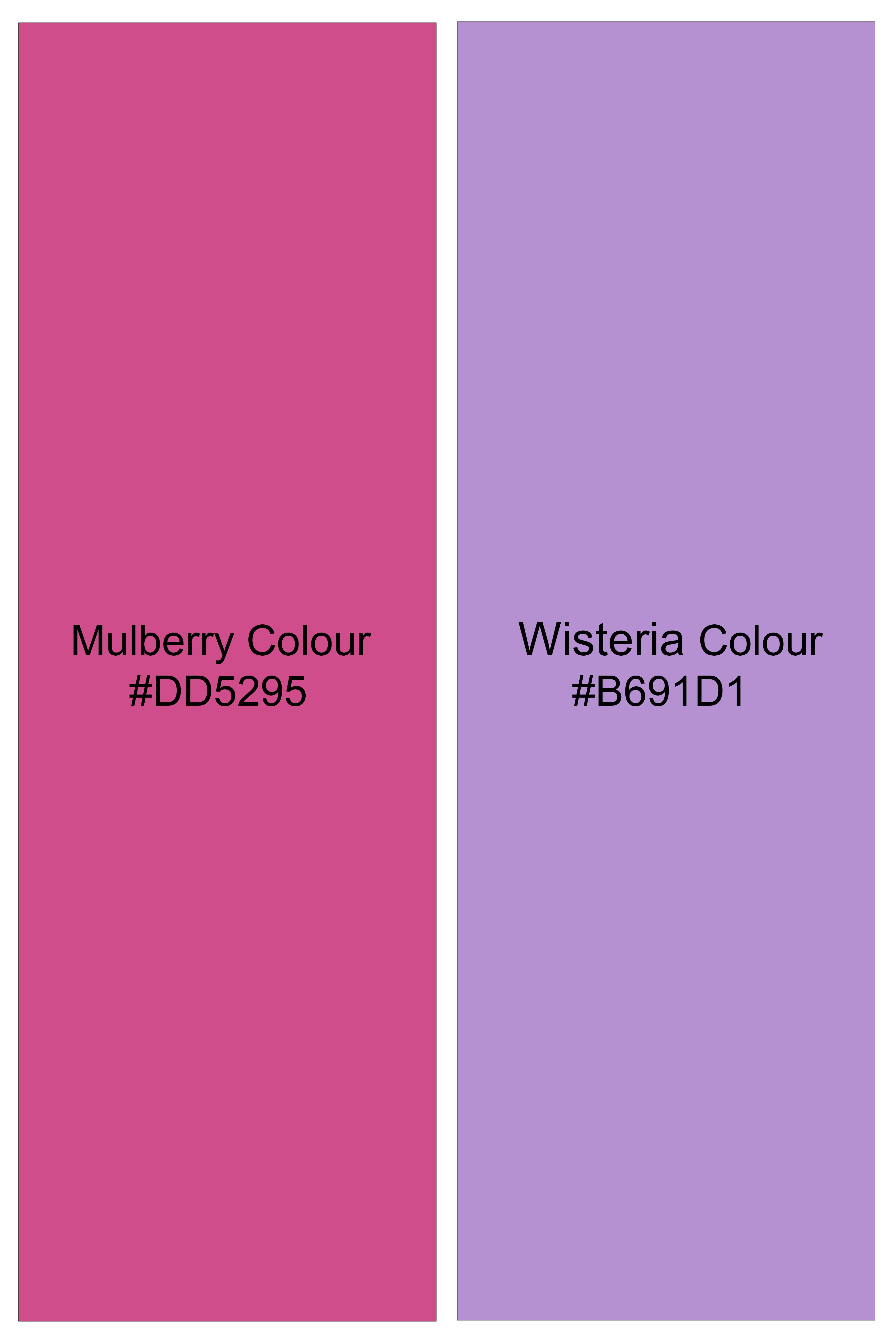 Wistavon-Mulberry Pink And Wisteria Purple Plaid Flannel Premium Cotton Casual Shirt