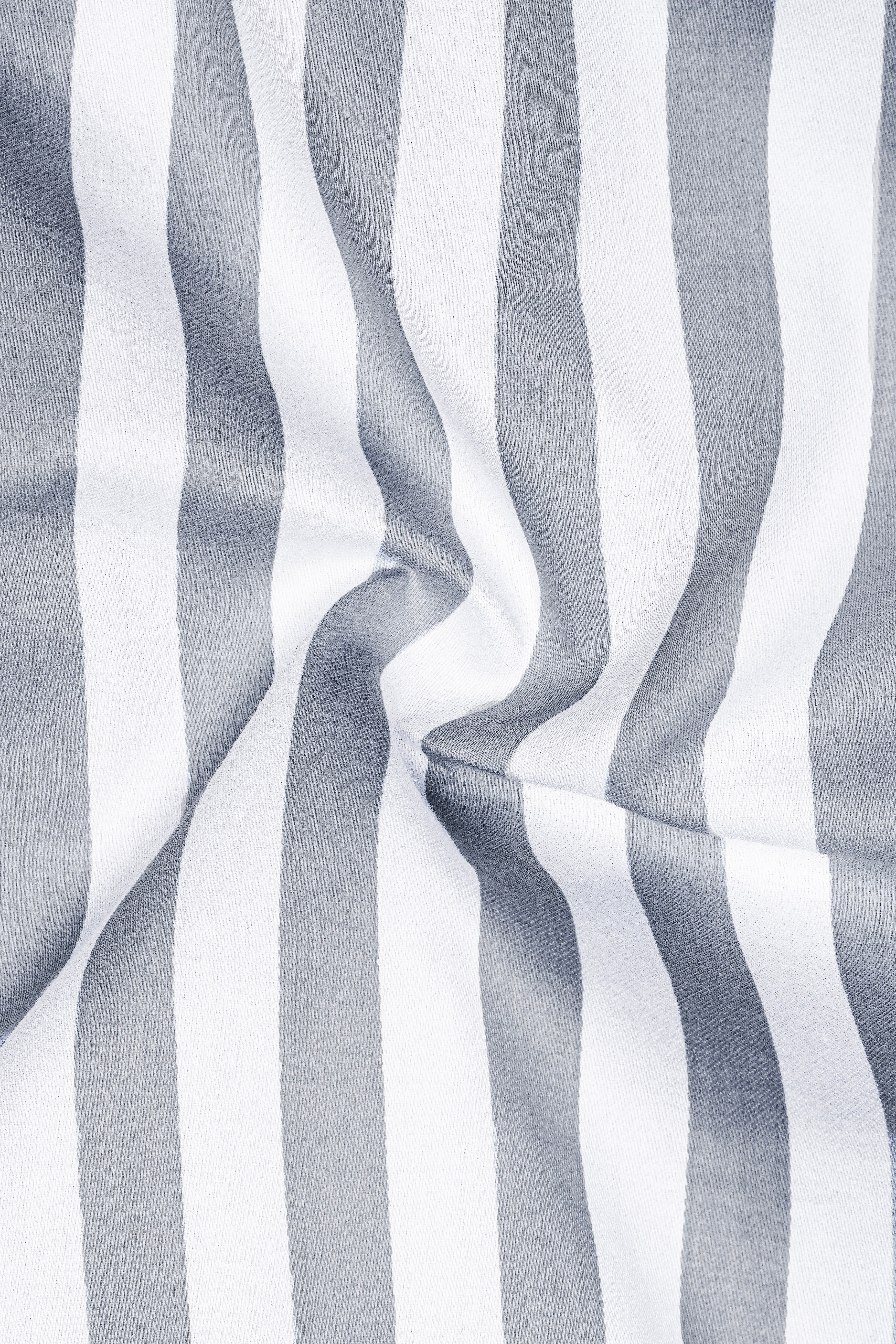 Lustravo-Santa Gray And Bright White Awning Striped Super Soft Premium Cotton Formal White Cuff Collar Shirt