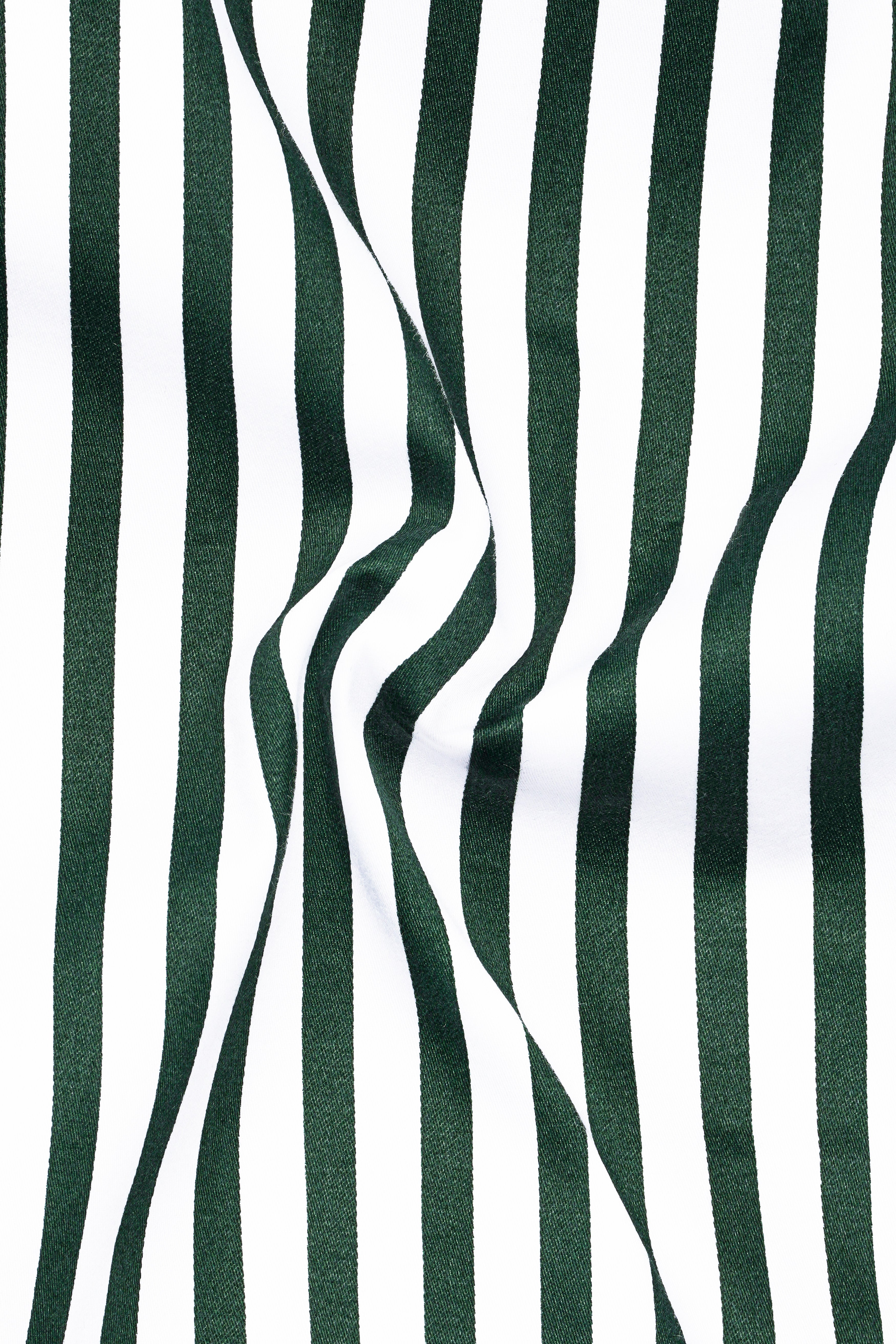 Thalvoro-Phthalo Green And Bright White Candy Striped Subtle Sheen Super Soft Premium Cotton Dress Shirt