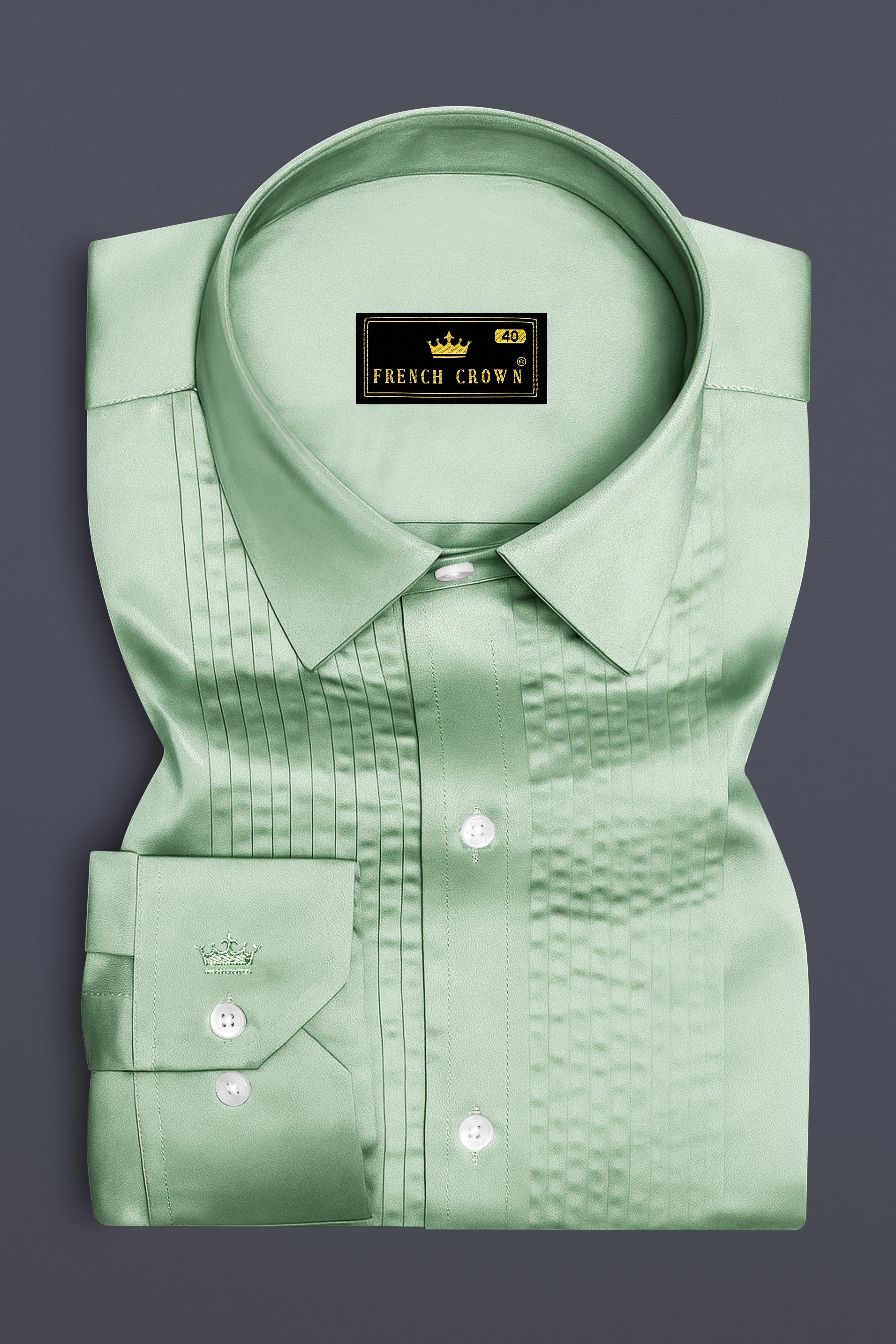 Verdoro-Spring Green Subtle Sheen Super Soft Premium Cotton Tuxedo Shirt