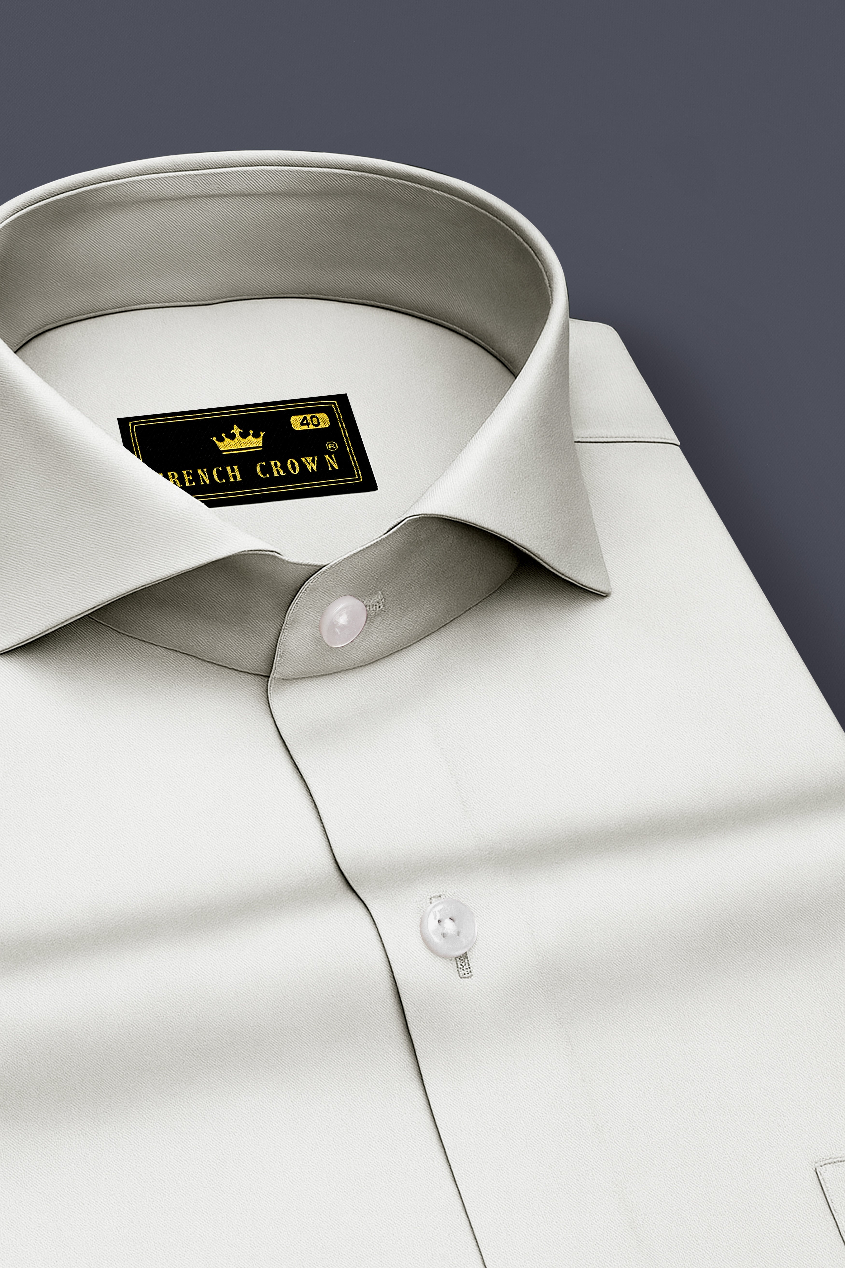 Aurequil-Quil Gray Subtle Sheen Super Soft Premium Cotton Cut Away Collar Dress Shirt