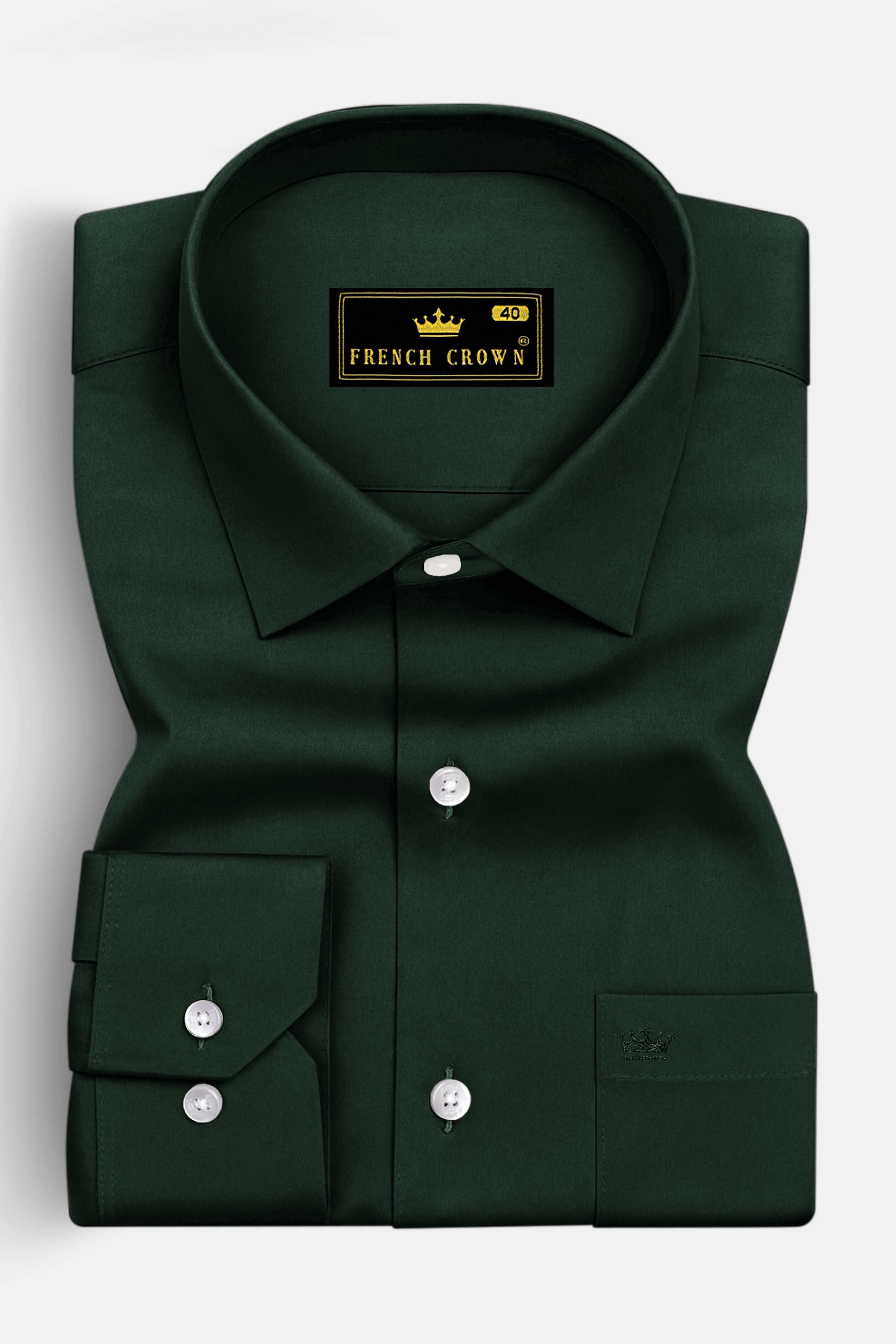 Thalvoro-Phthalo Green Subtle Sheen Super Soft Premium Cotton Dress Shirt