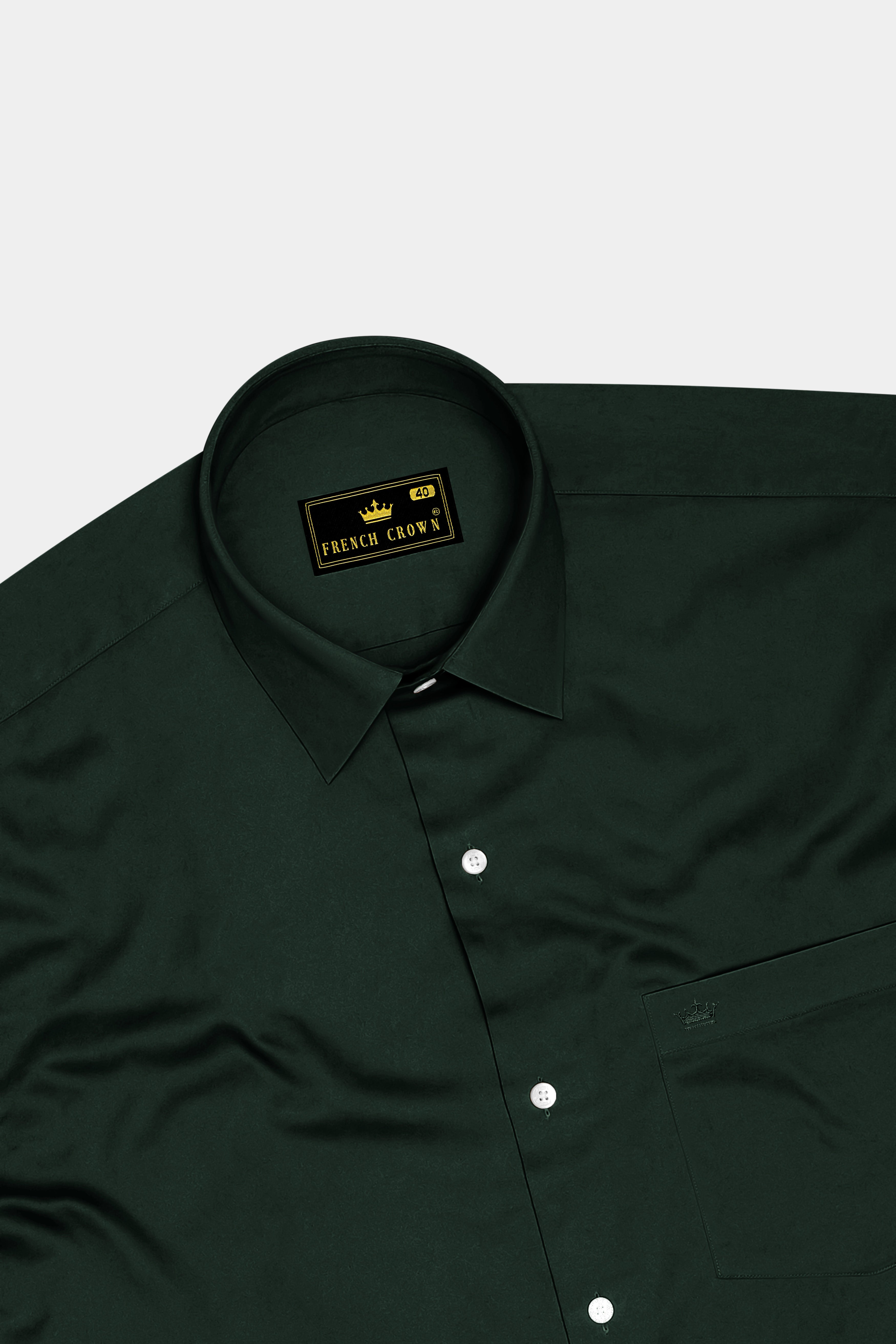 Thalvoro-Phthalo Green Subtle Sheen Super Soft Premium Cotton Dress Shirt