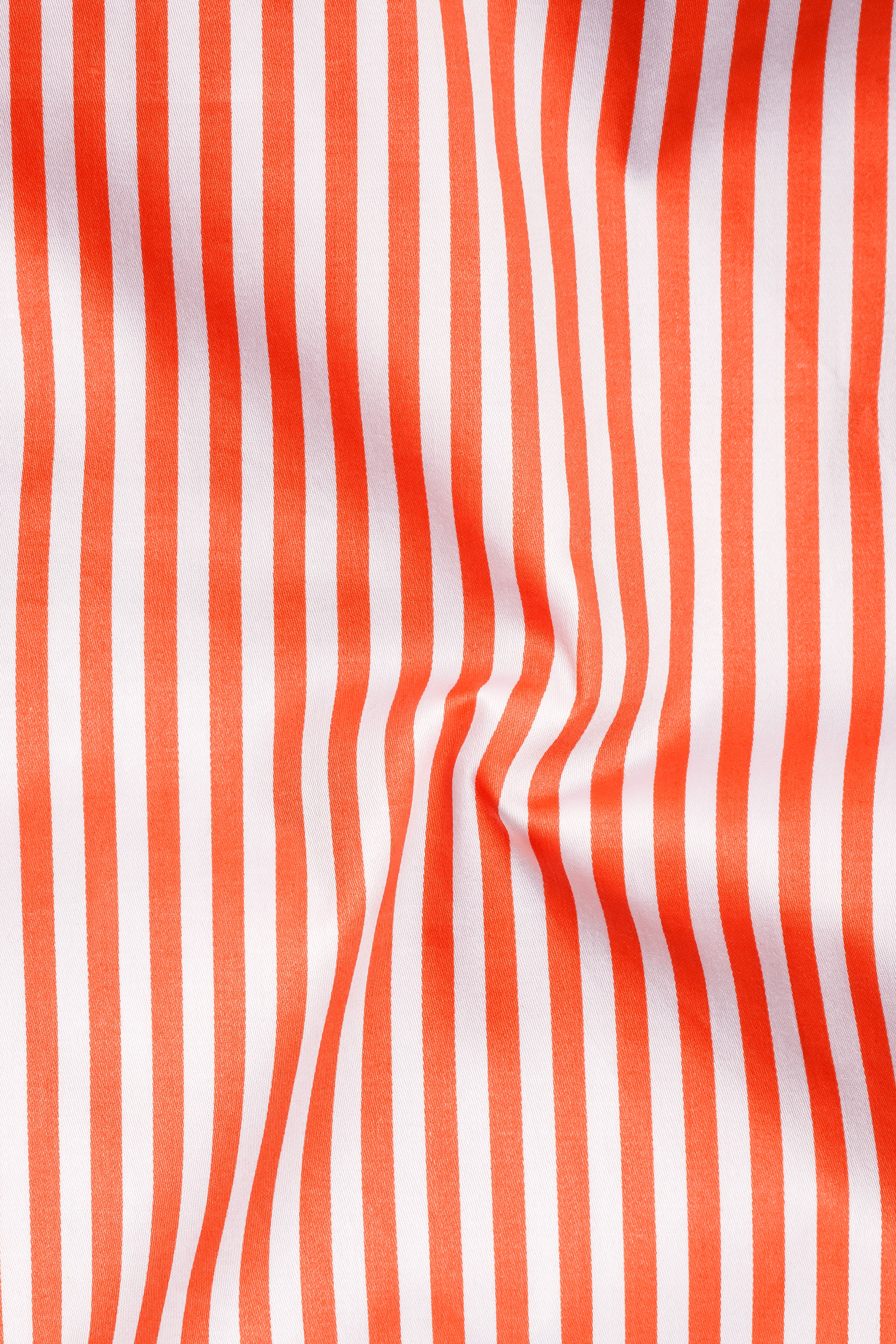 Arancio-Bittersweet Orange And Bright White Candy Striped Super Soft Premium Cotton Dress Shirt