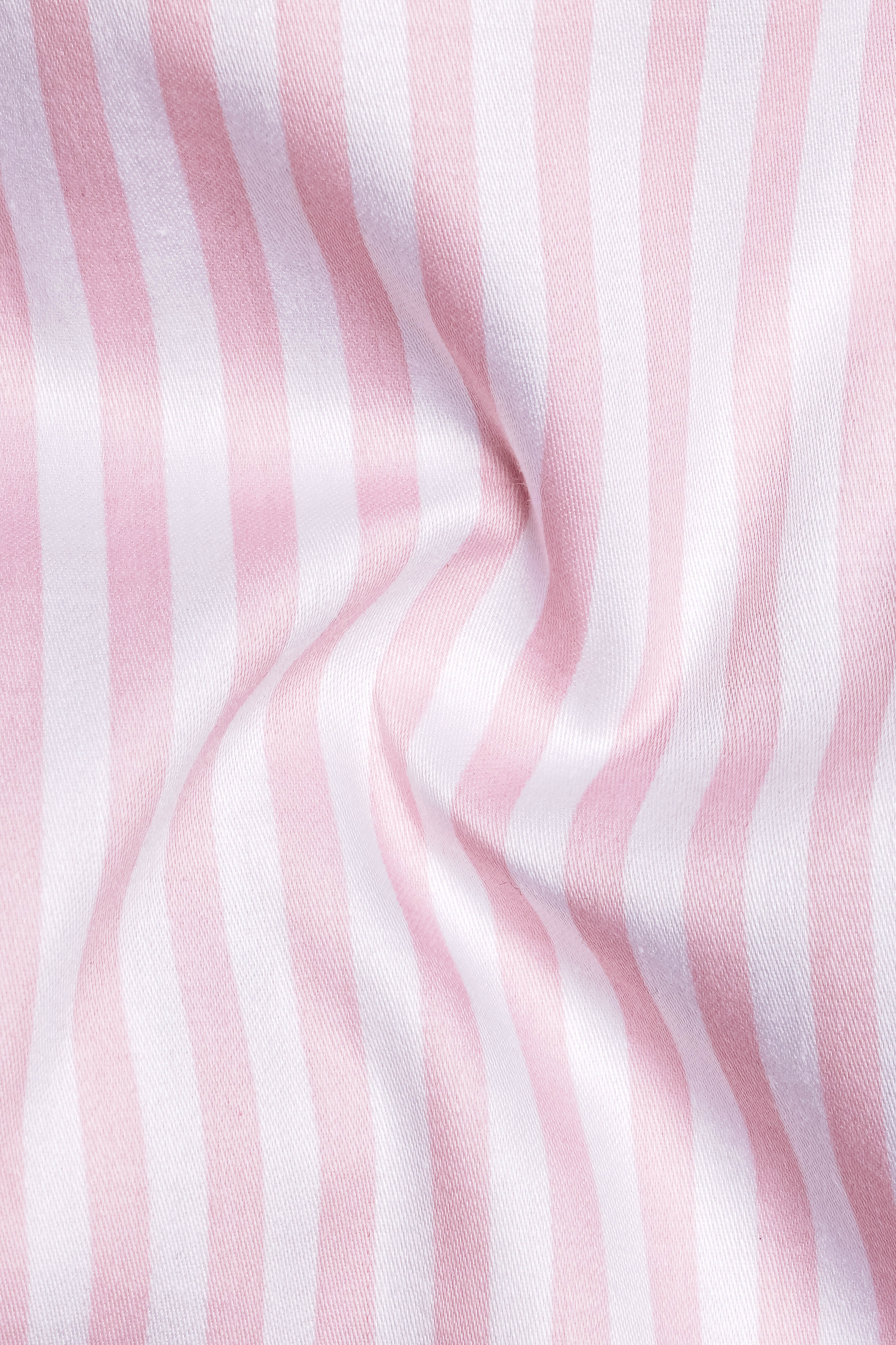 Strivaro-Oriental Pink And Bright White Candy Striped Super Soft Premium Cotton Dress Shirt