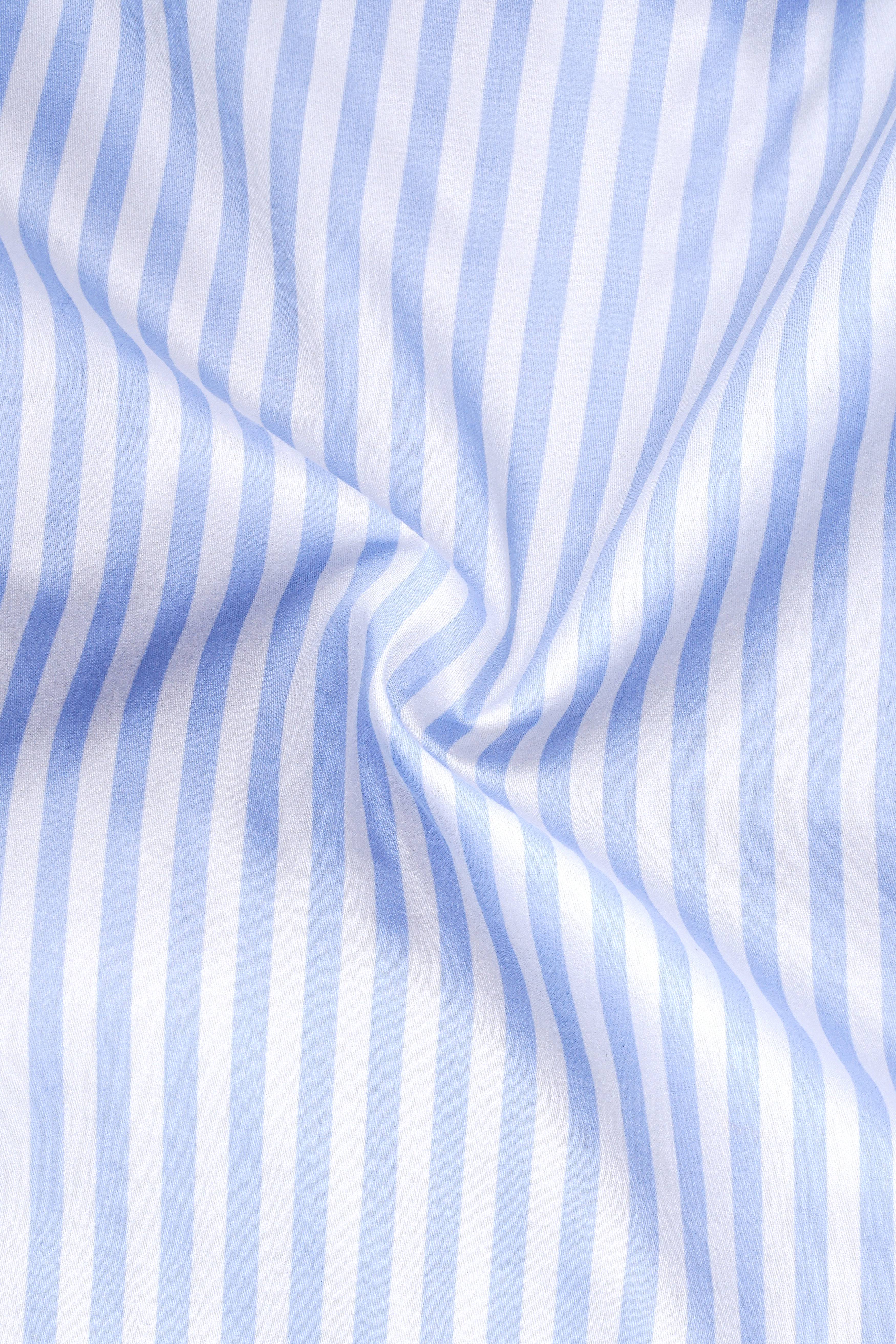 Ceruloro-Glacier Blue And Bright White Candy Striped Super Soft Premium Cotton Dress Shirt