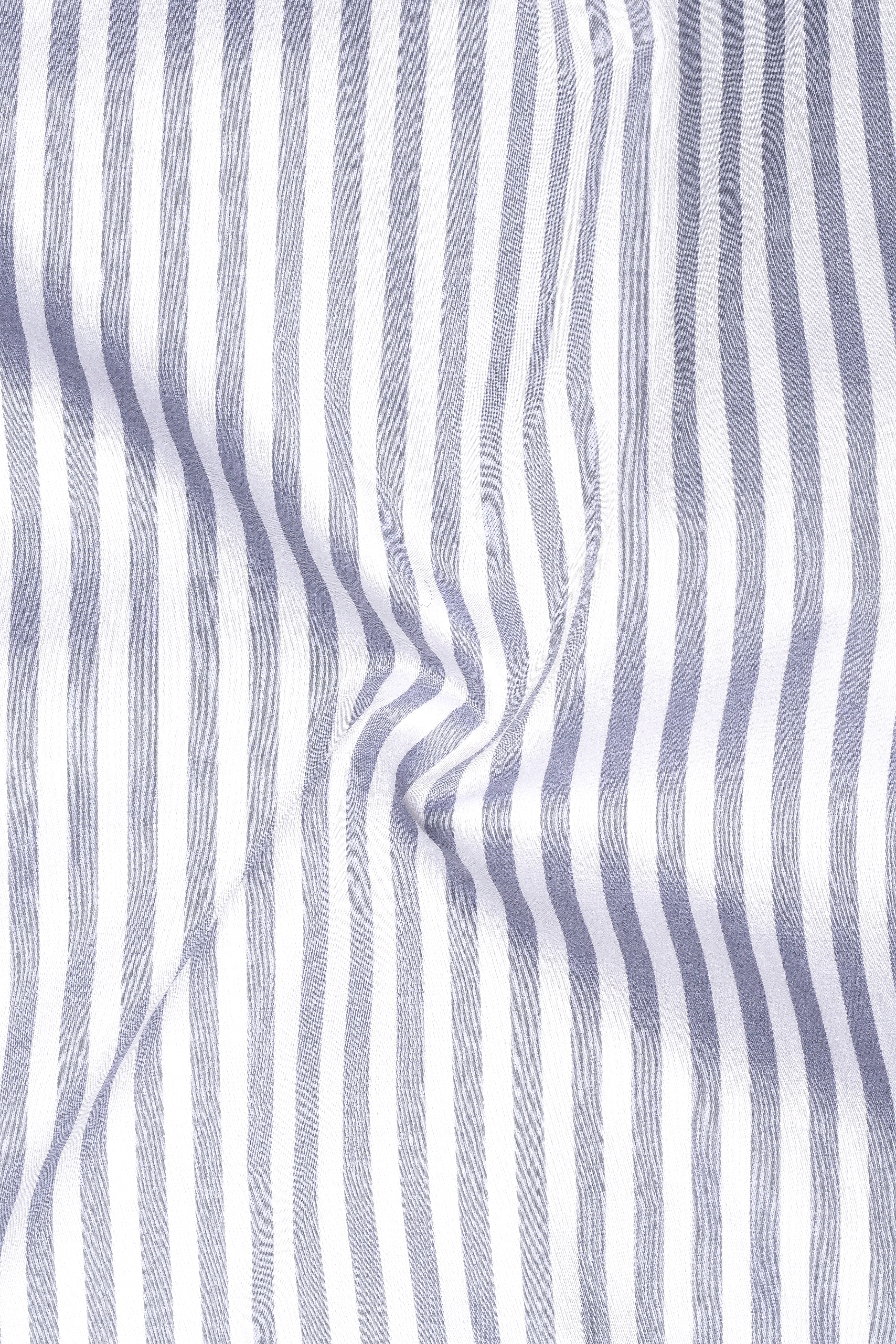 Strivaro-Aluminium Gray And Bright White Candy Striped Super Soft Premium Cotton Dress Shirt