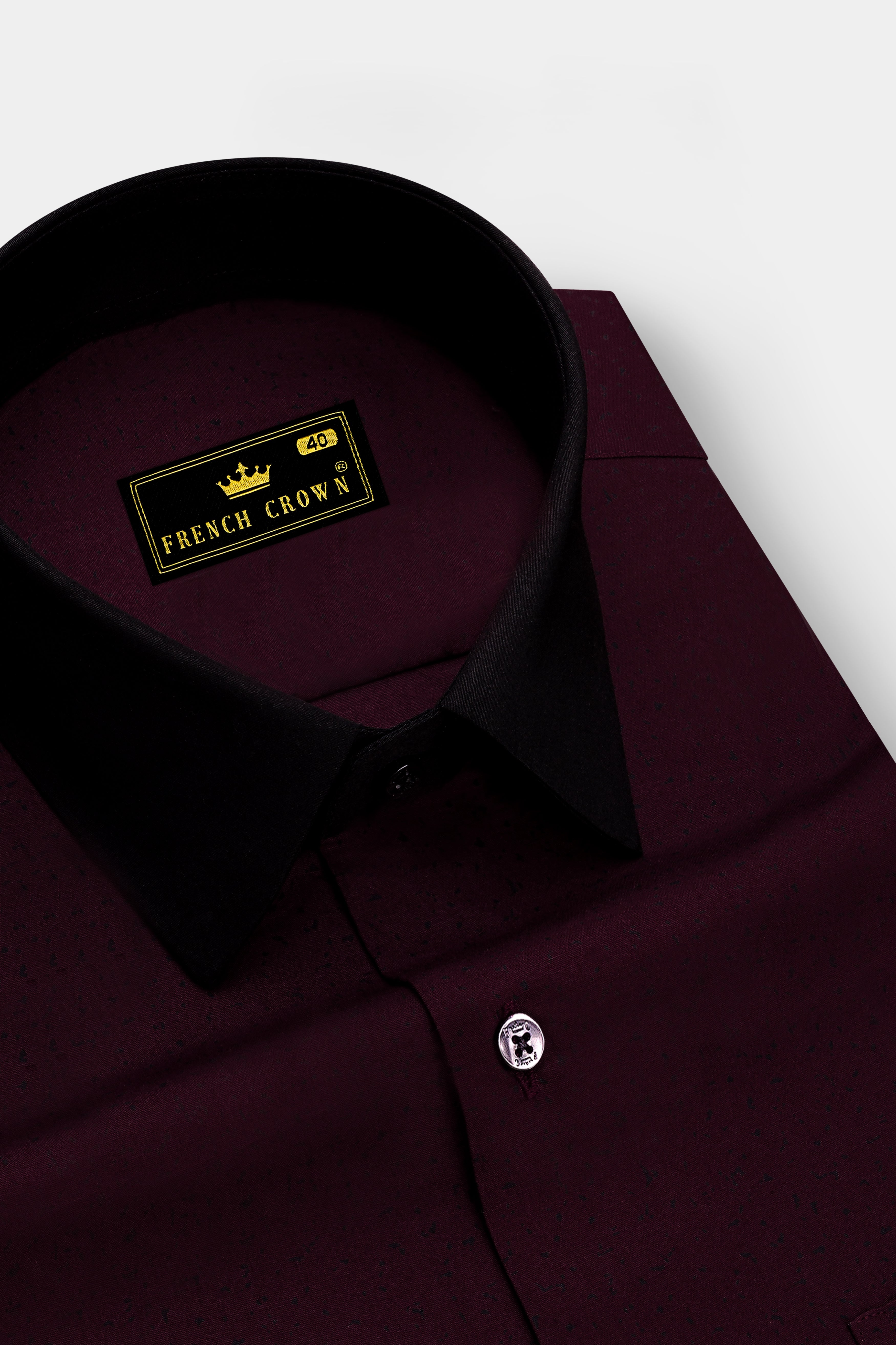 Velorin-Tamarind Maroon Printed Super Soft Premium Cotton Semi Formal Shirt