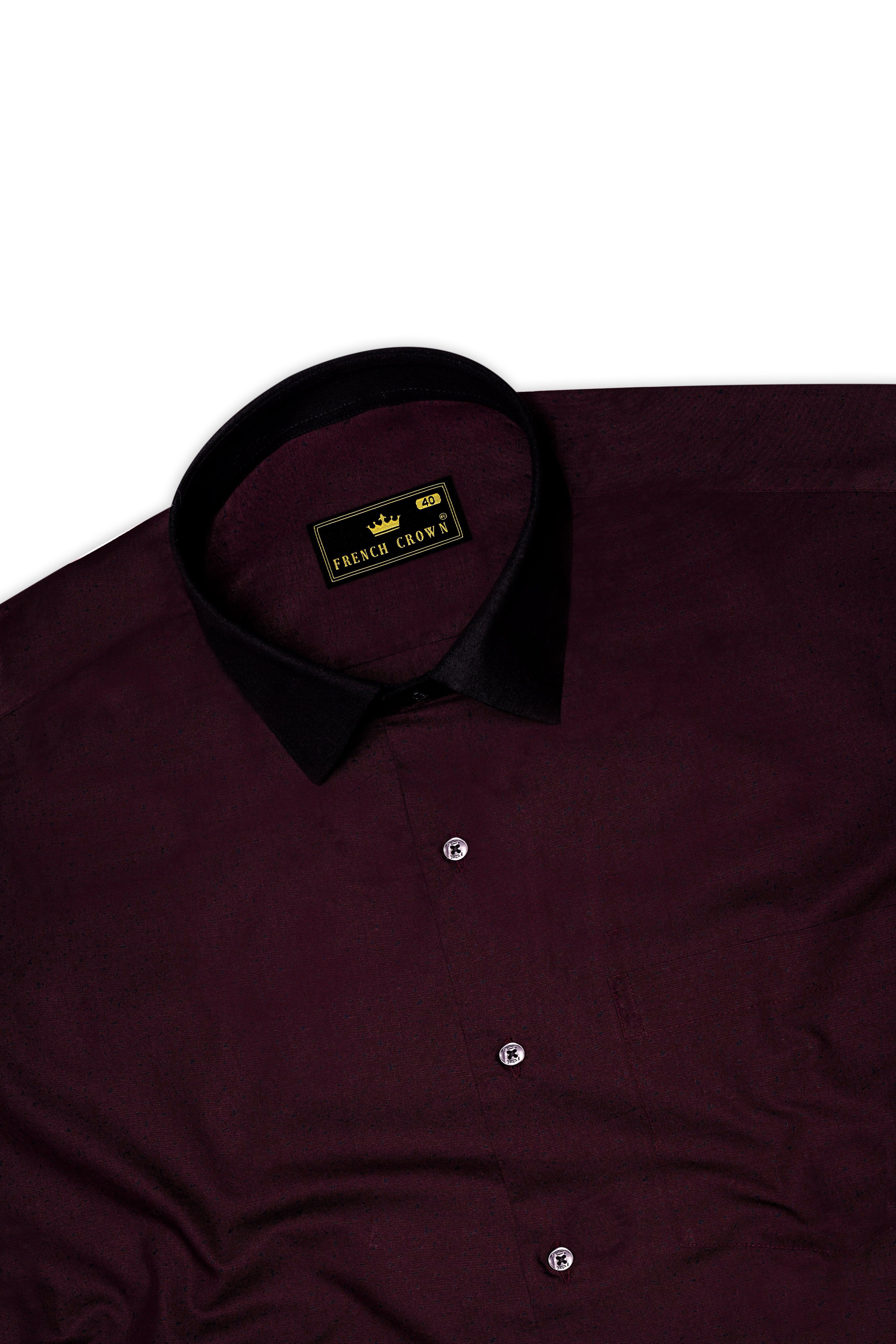 Velorin-Tamarind Maroon Printed Super Soft Premium Cotton Semi Formal Shirt