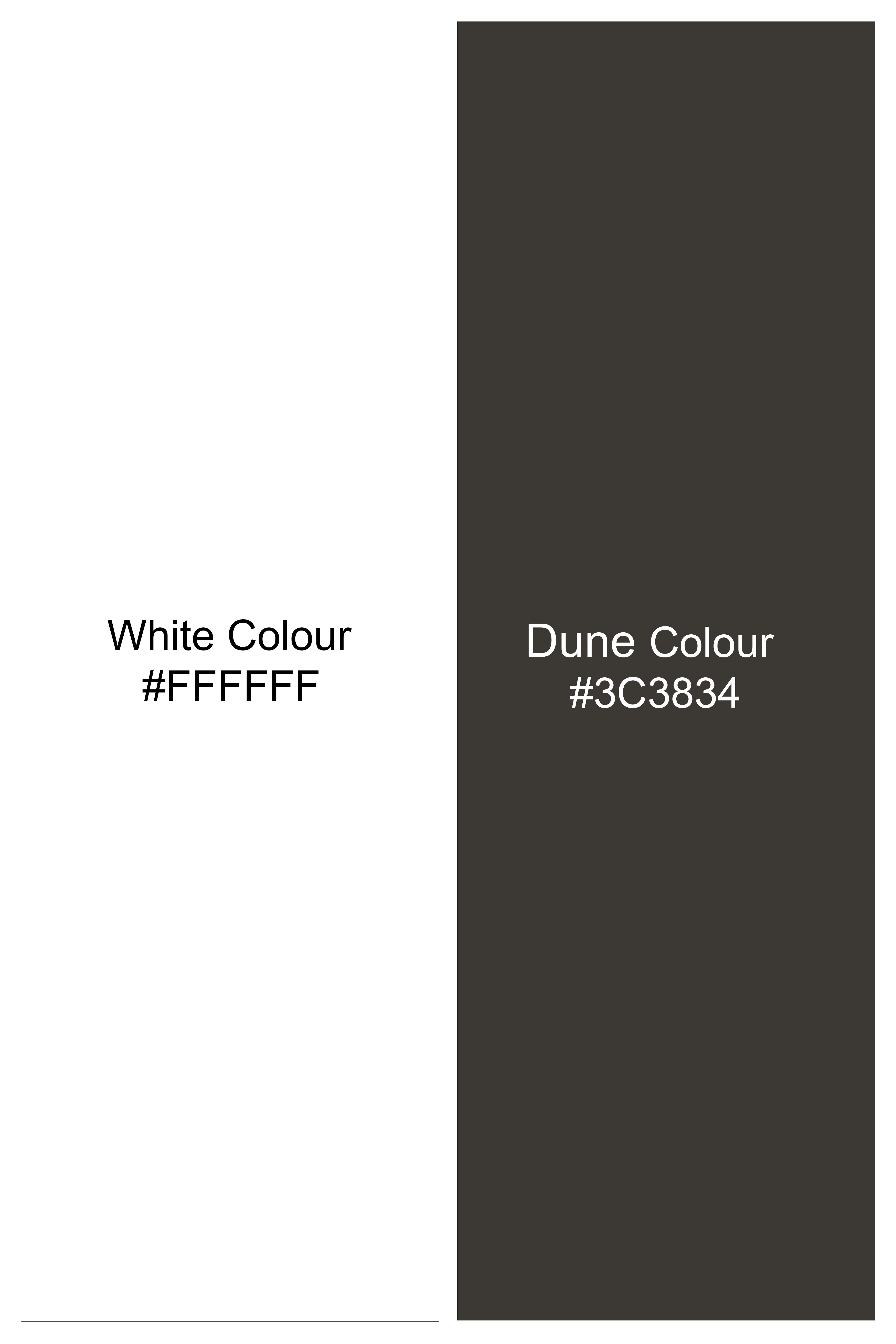 Safariq-Dune Brown And Bright White Leopard Printed Premium Cotton Casual Shirt