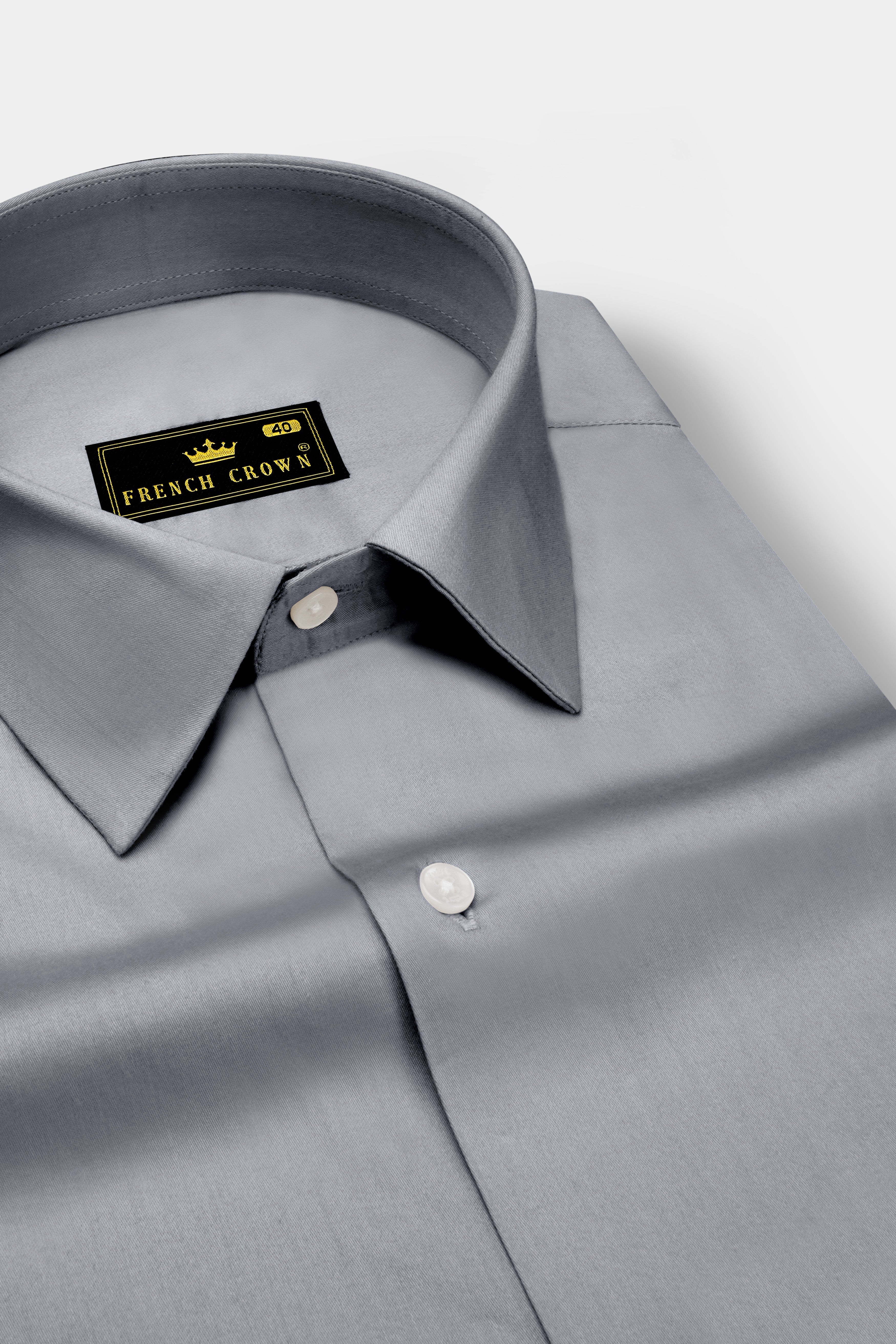 Grisoro-Slate Gray Subtle Sheen Super Soft Premium Cotton Dress Shirt