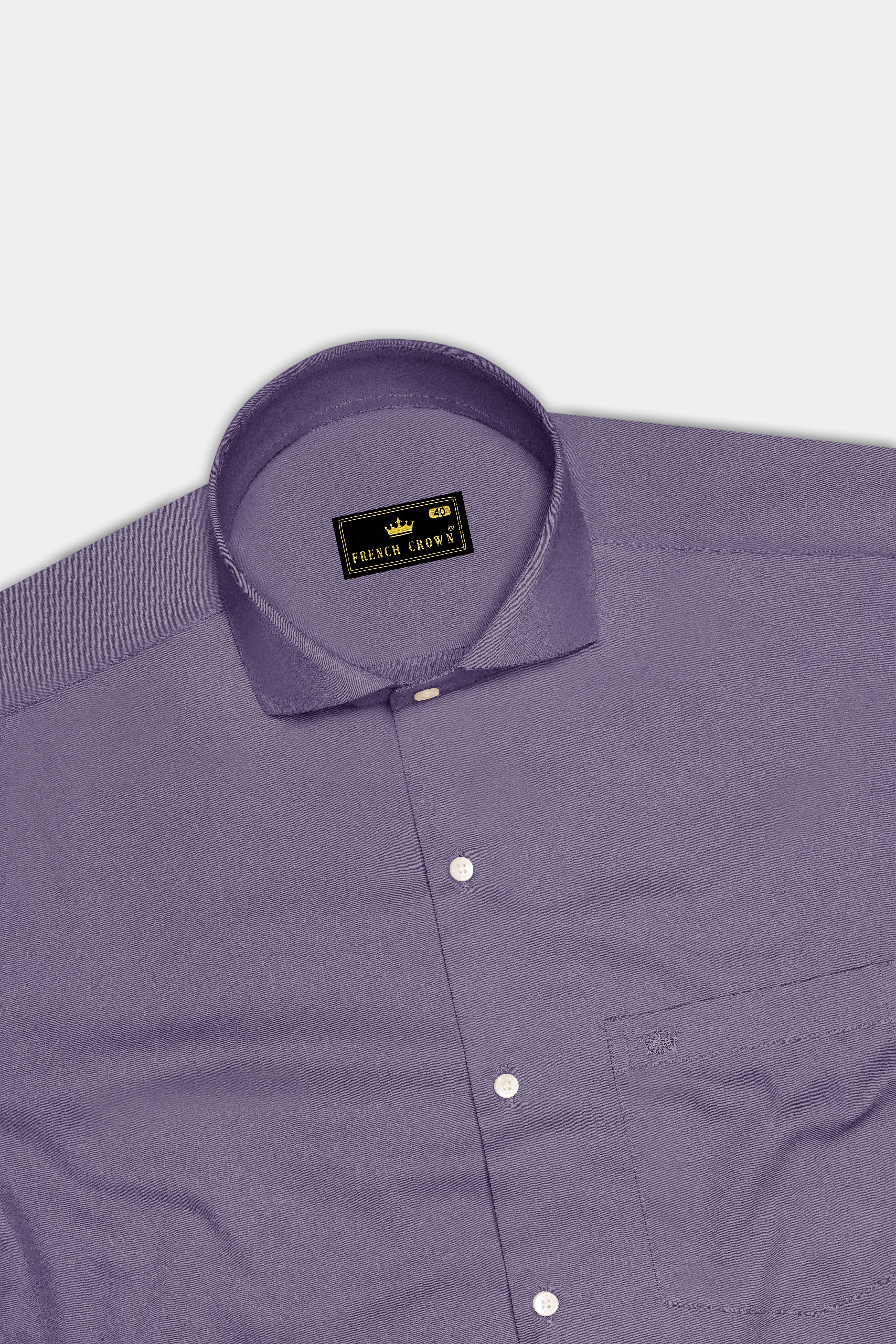 Violoro-Mobster Purple Subtle Sheen Super Soft Premium Cotton Cut Away Collar Dress Shirt