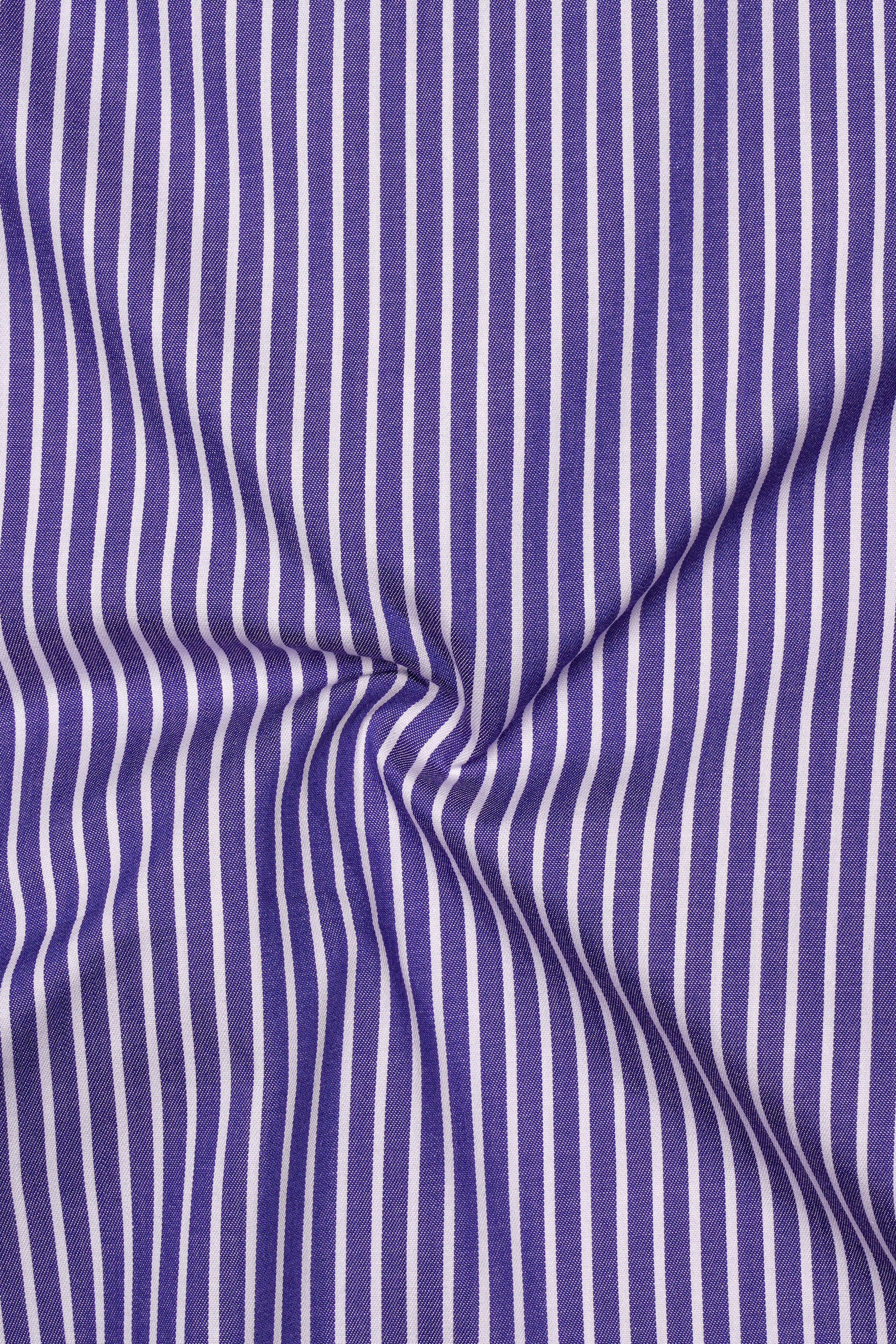 Violoro-Jacarta Purple And Bright White striped Super Soft Premium Cotton Dress Shirt