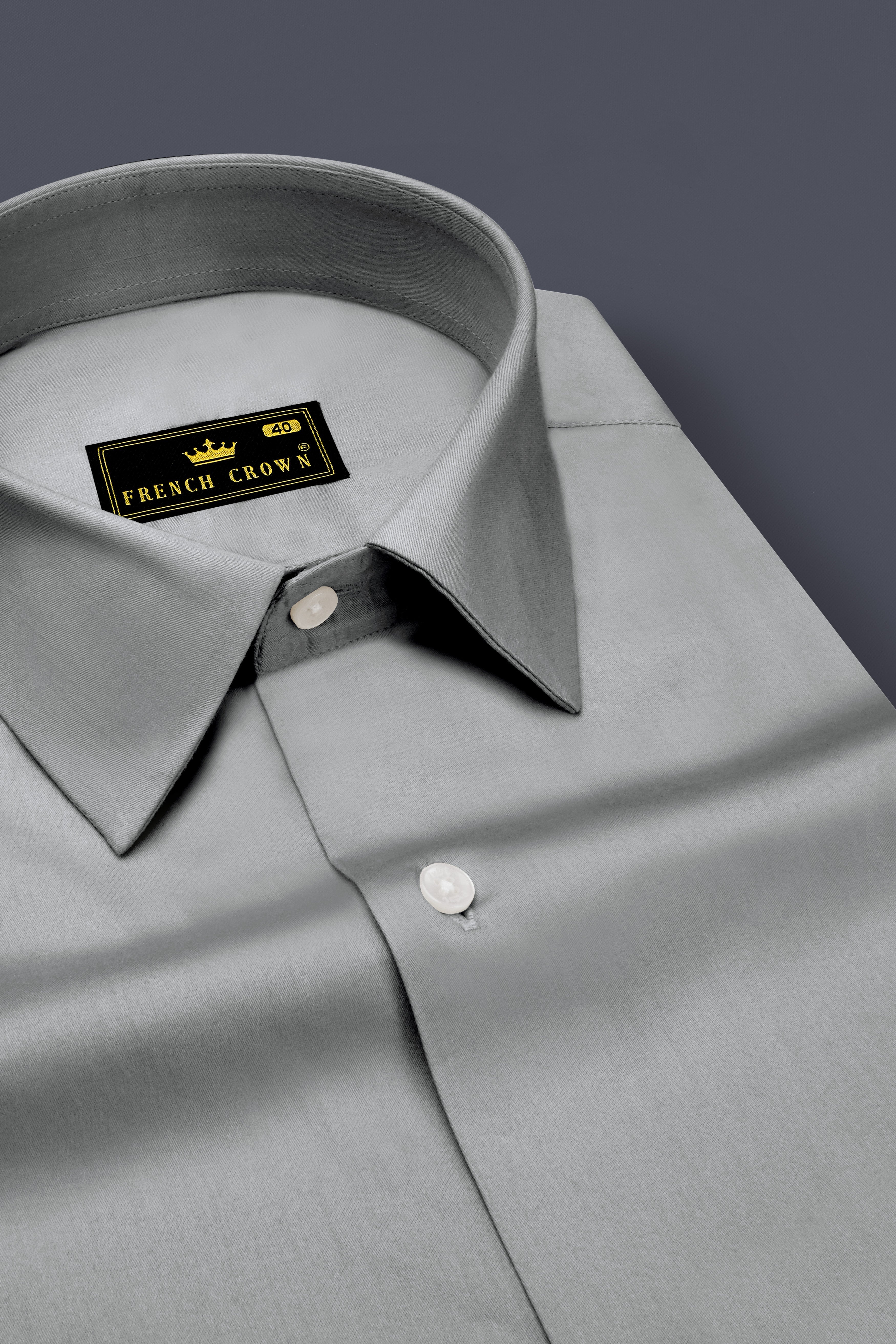 Silvoro Martini Gray Subtle Sheen Super Soft Premium Cotton Dress Shirt