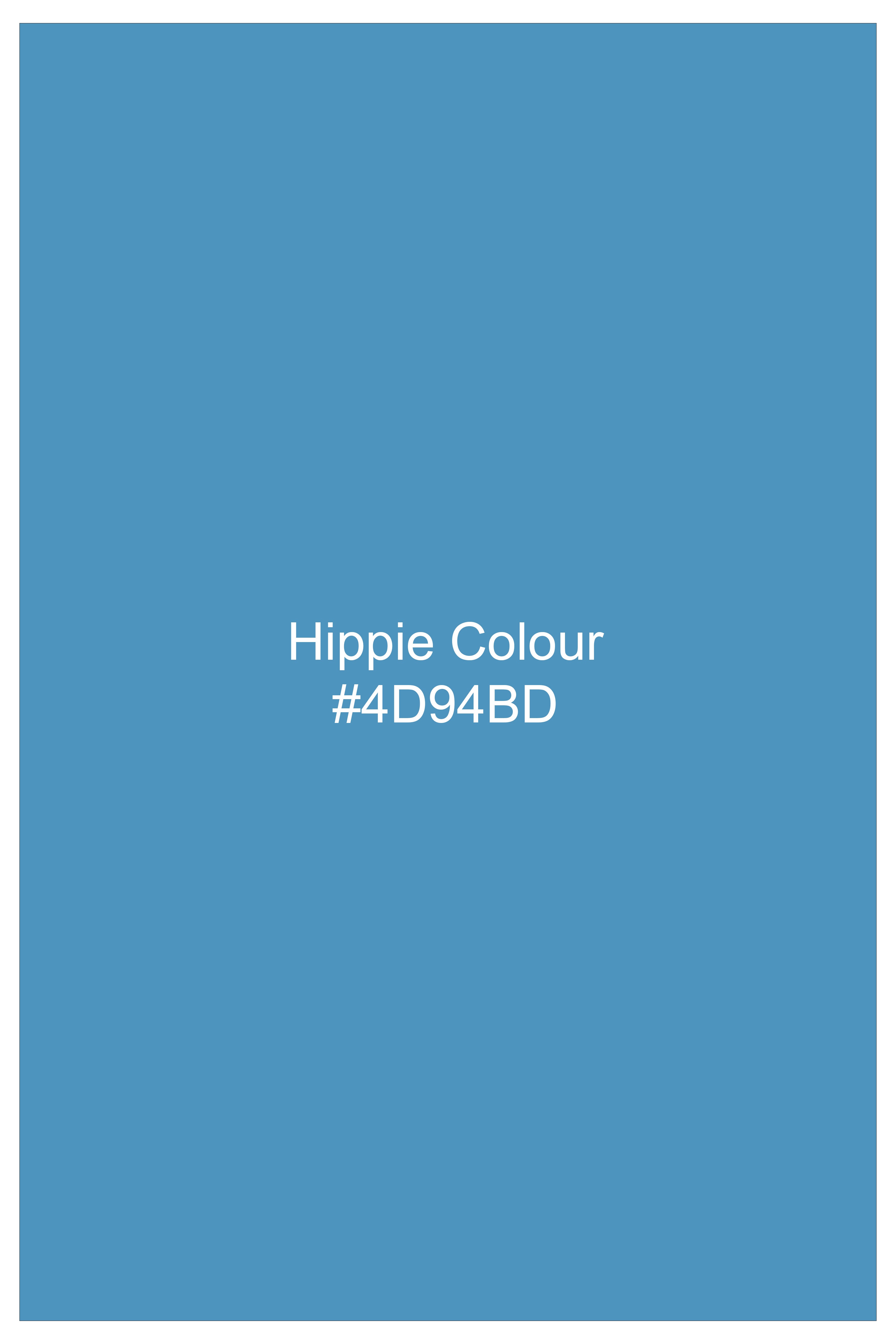 Indivio Hippie Blue Jacquard Textured Premium Cotton Dress Shirt