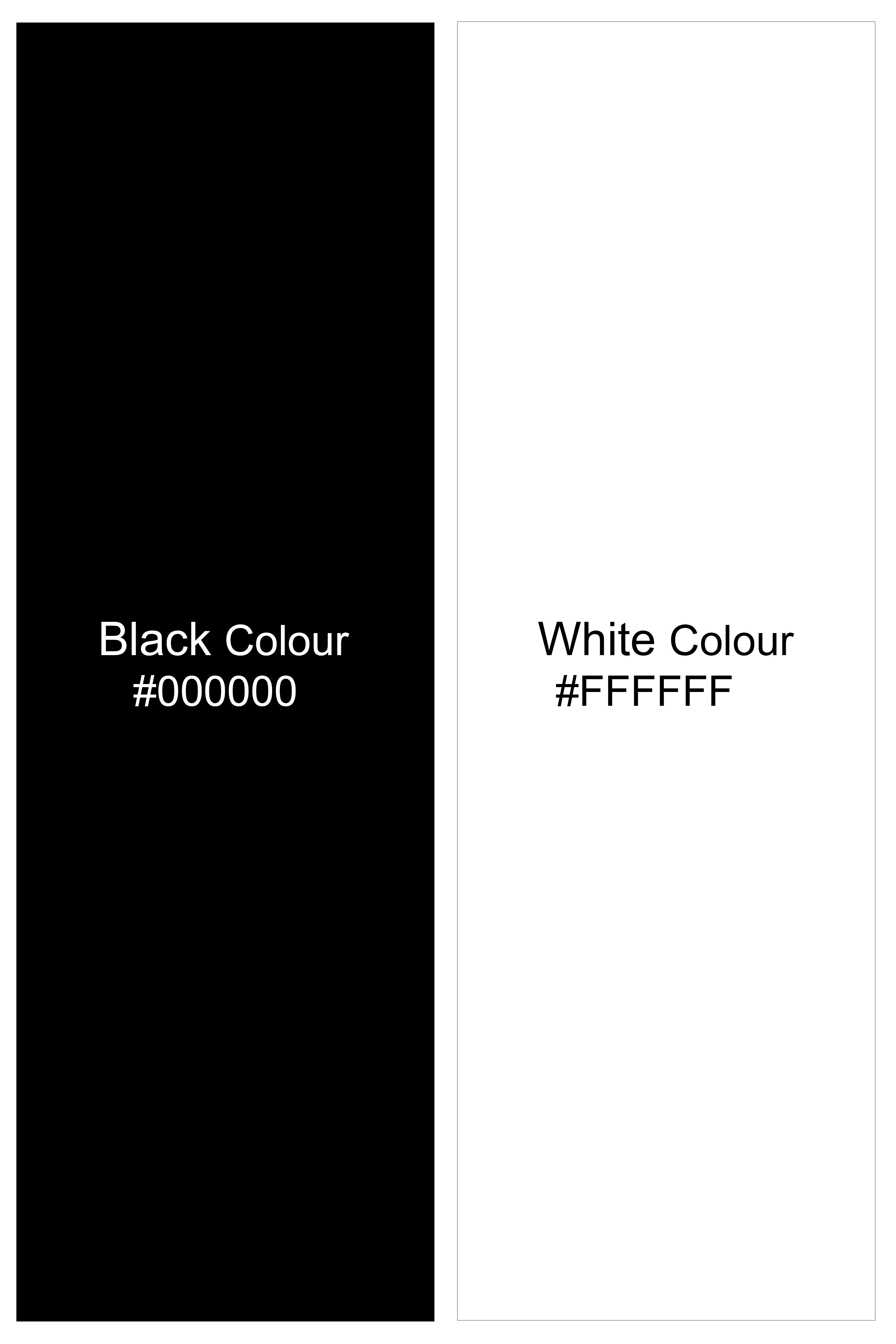 Nerovoro Jade Black And Bright White Micro Dotted Printed Subtle Sheen Super Soft Premium Cotton Dress Shirt