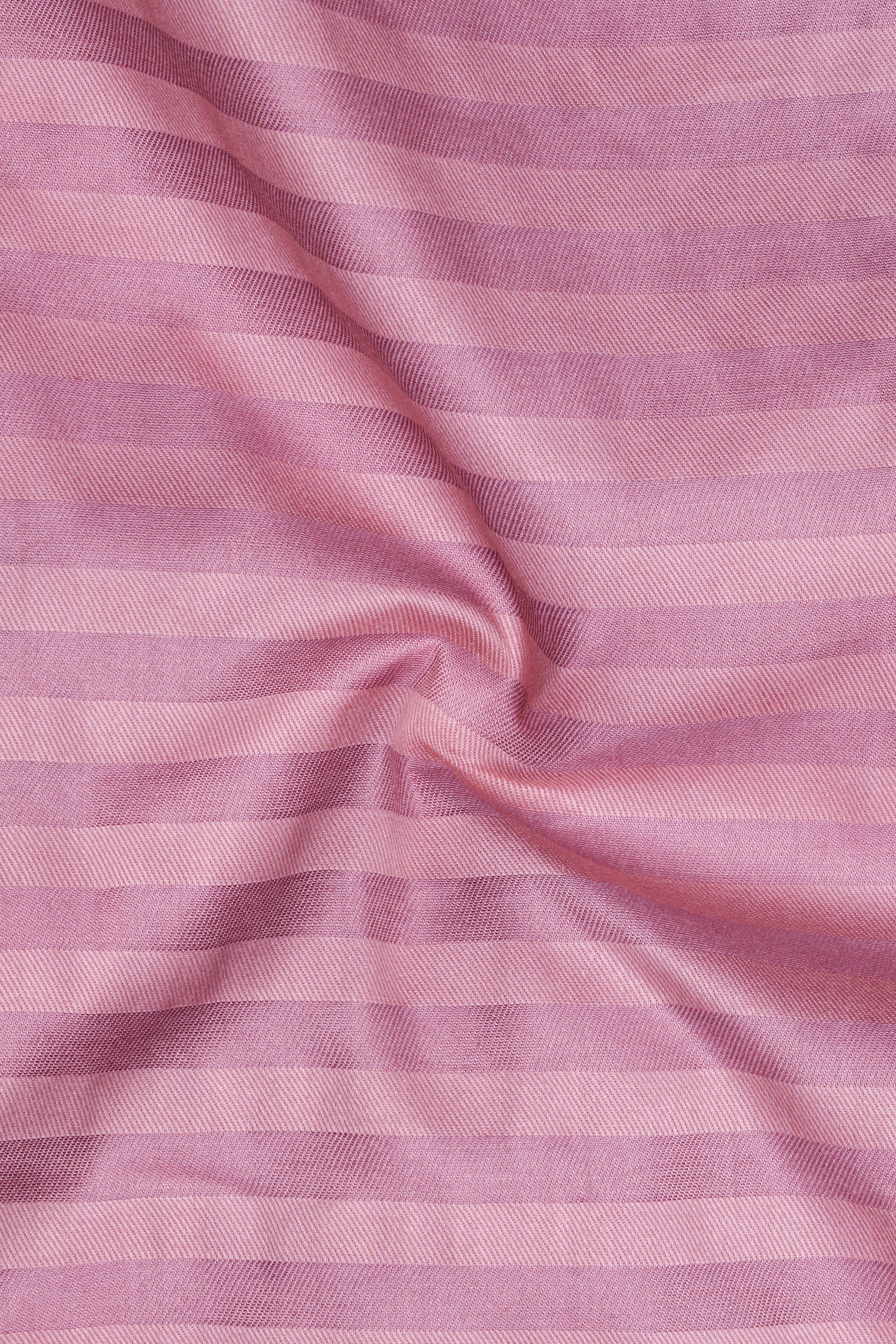 Blushoro Cadillac Pink Striped Dobby Premium Giza Cotton Dress Shirt