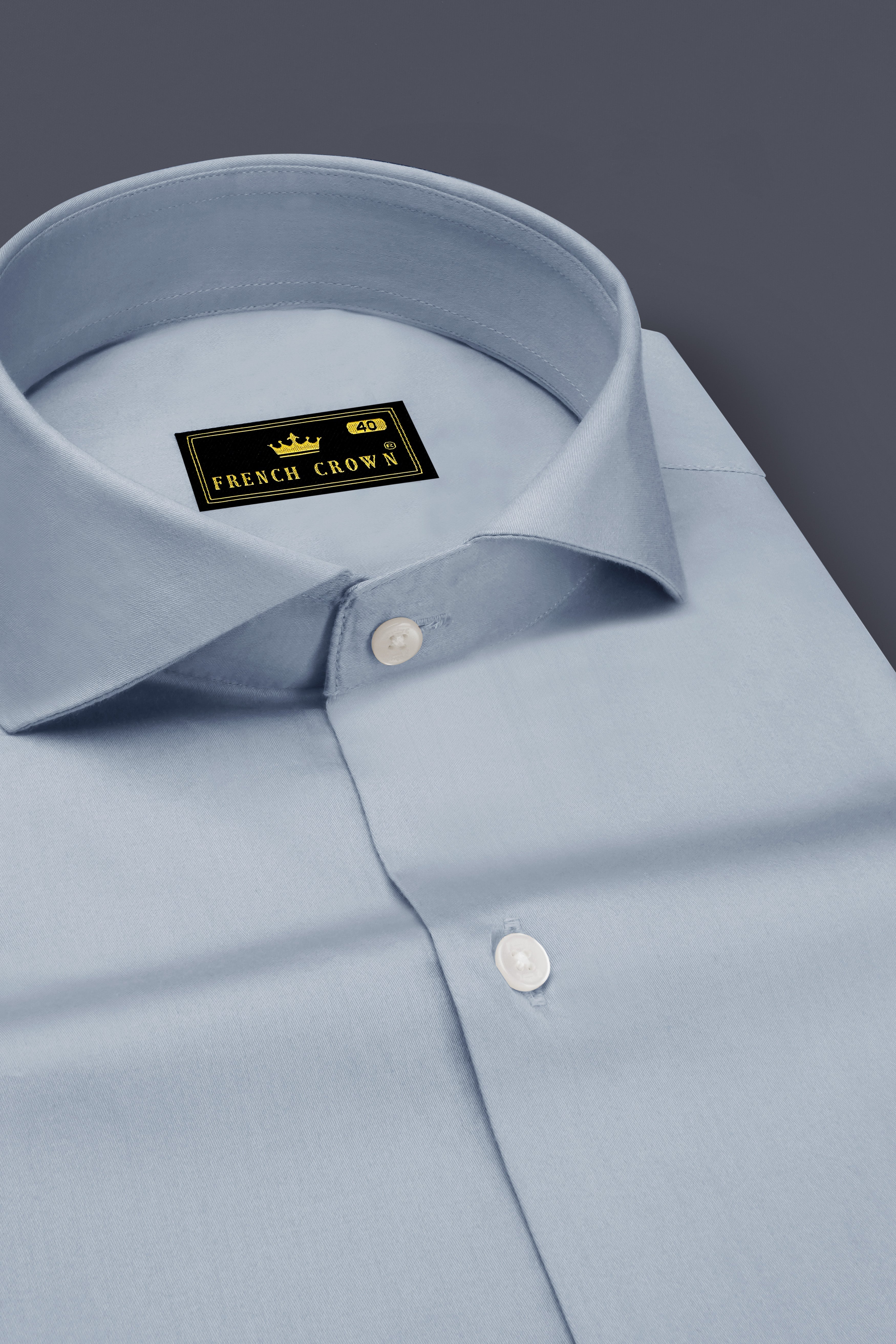 Aurecad-Cadet Gray Subtle Sheen Super Soft Premium Cotton Cut Away Collar Dress Shirt